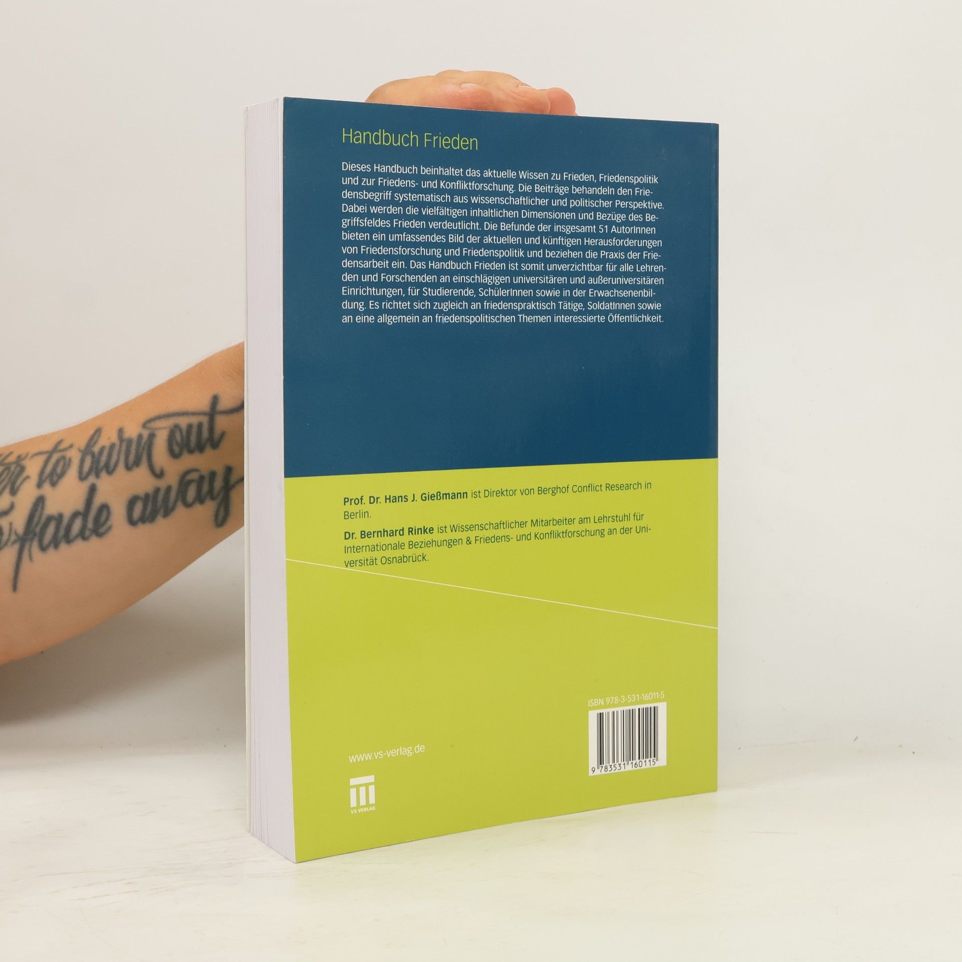 Hans Joachim Gießmann Handbuch Frieden