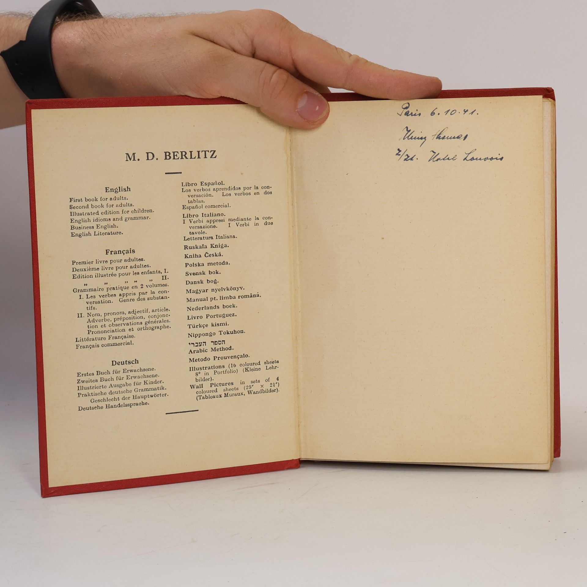 Berlitz Méthode pour l'enseignement des langues modernes, Premier livre