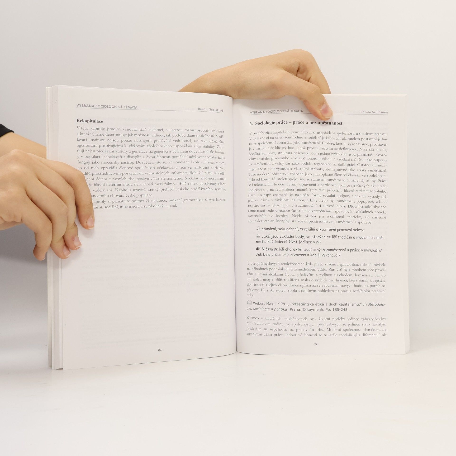 Renáta Sedláková Vybraná sociologická témata