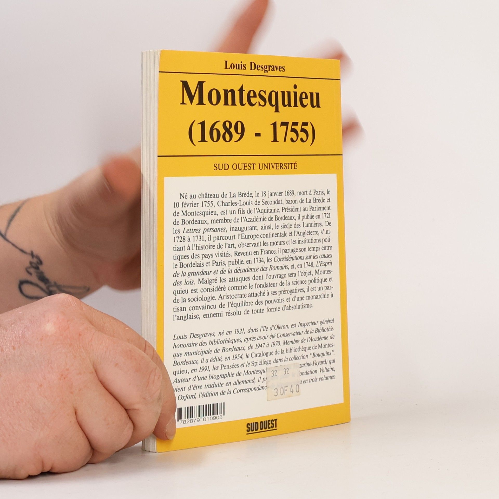 Louis Desgraves Sud Ouest Université - 1: Montesquieu 1689-1755