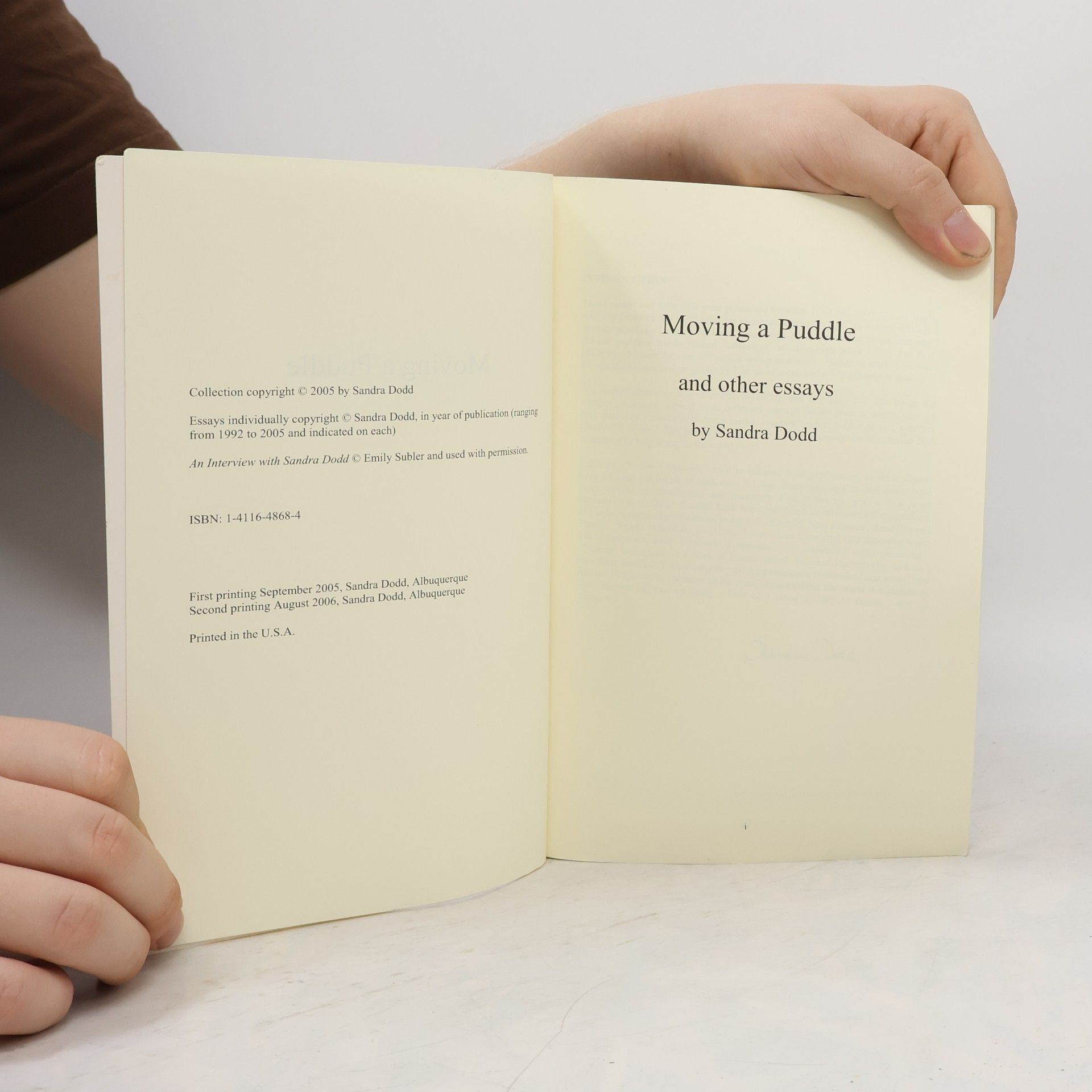 Sandra Dodd Moving a Puddle, and Other Essays