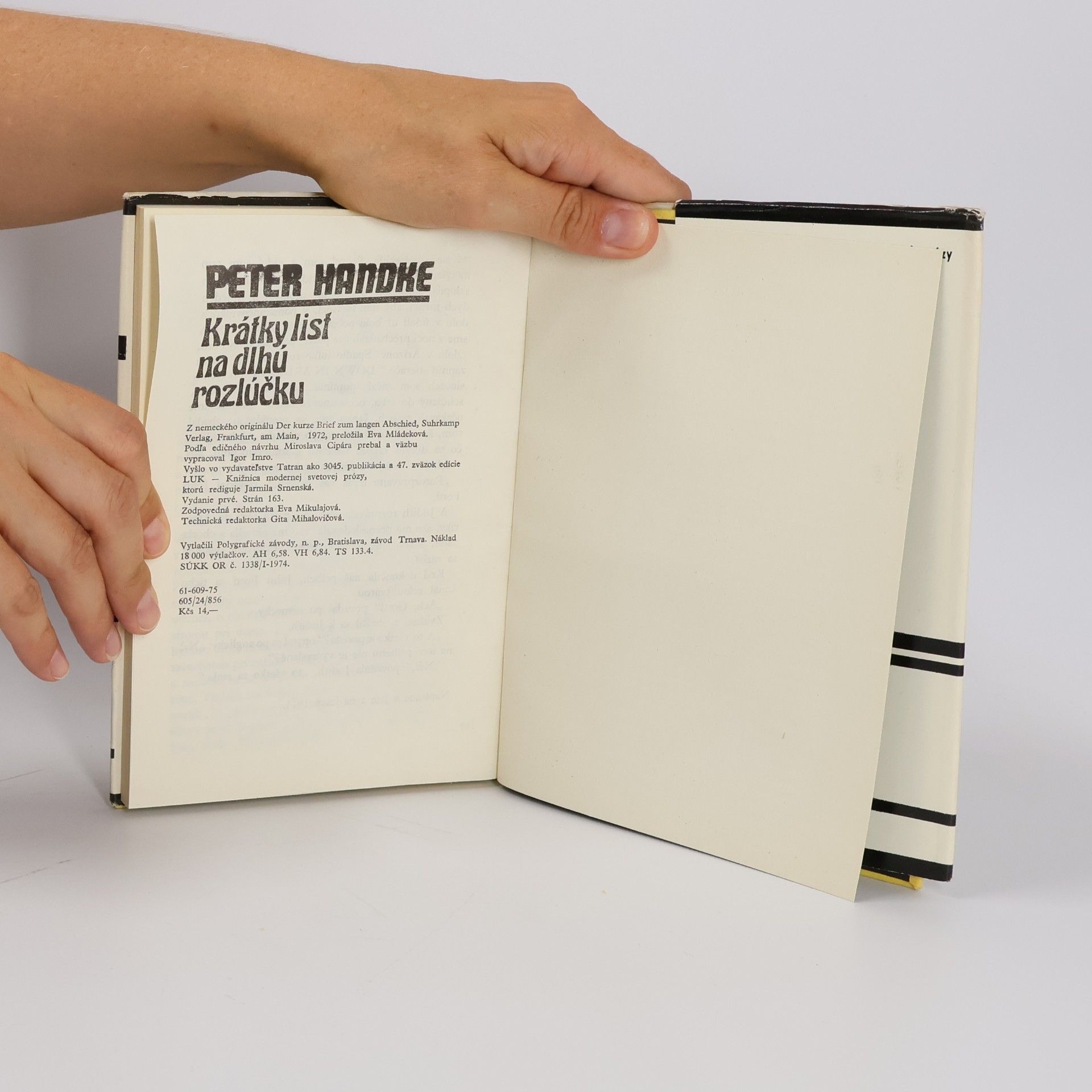 Peter Handke Krátky list na dlhú rozlúčku