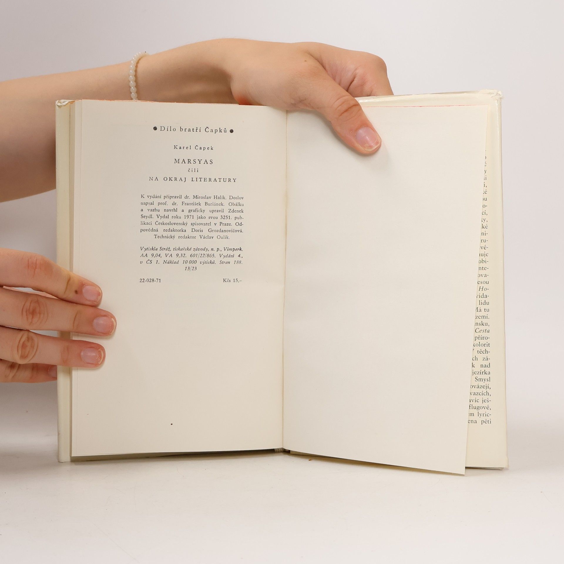 Karel Čapek Marsyas čili Na okraj literatury