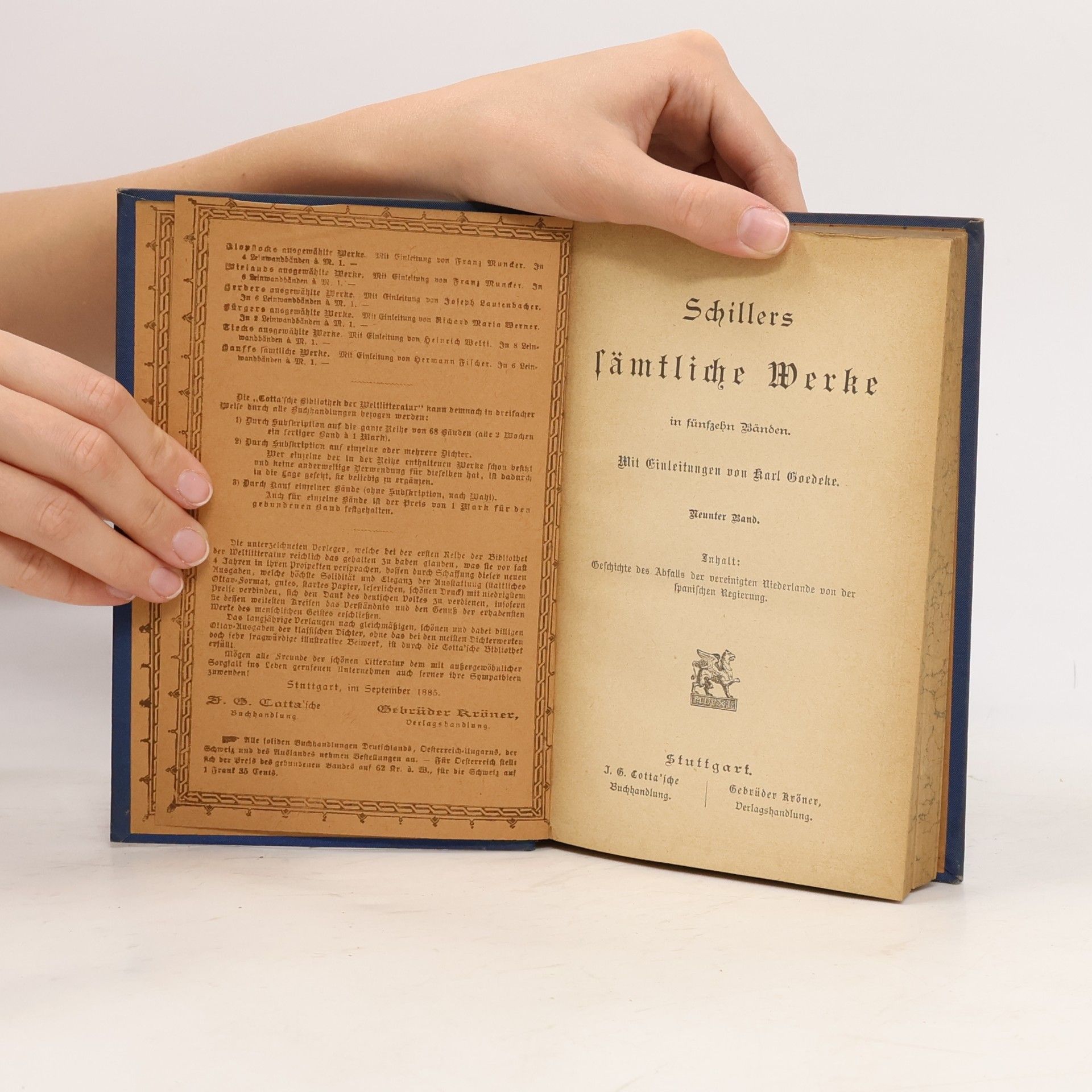 Friedrich Schiller Schillers sämtliche Werke 9