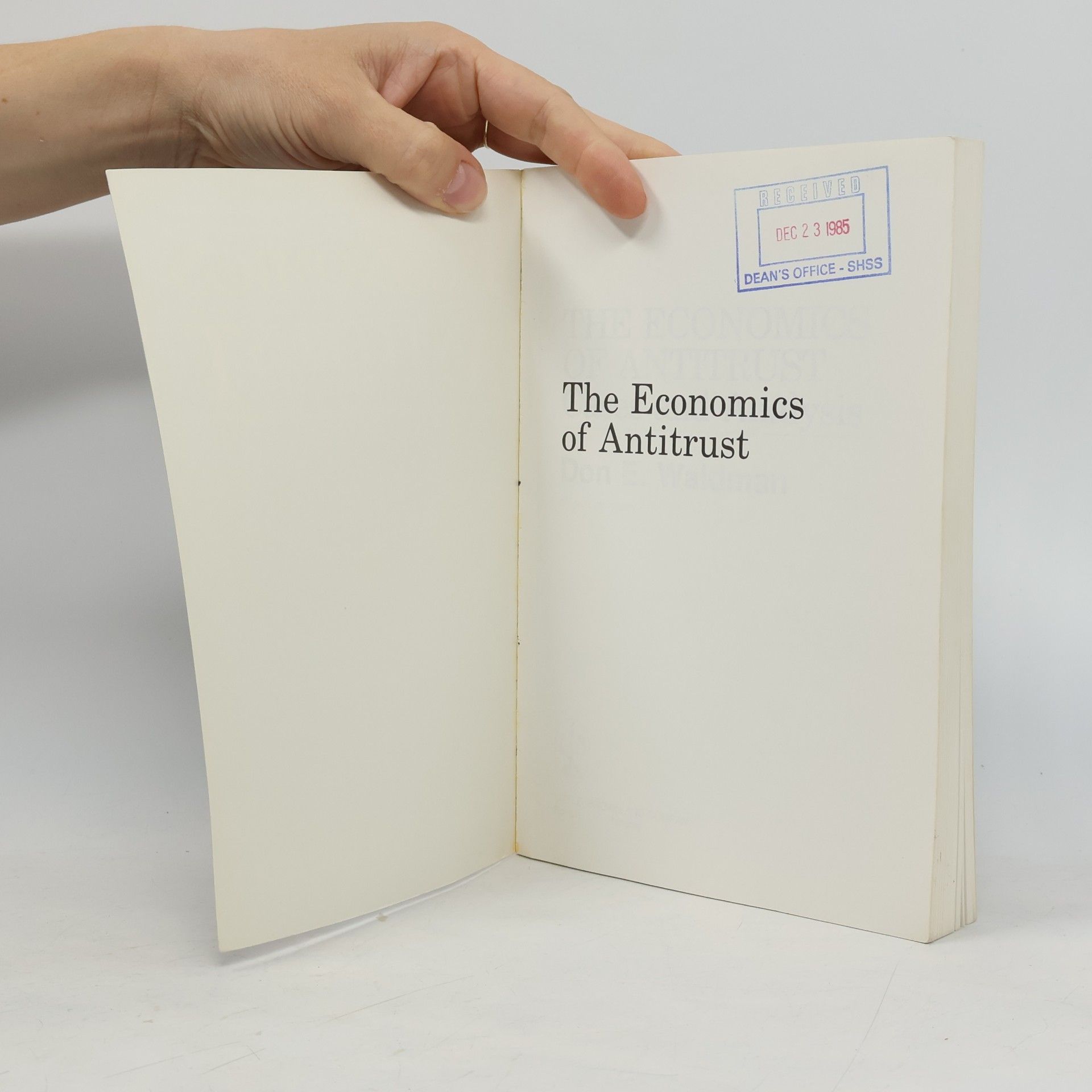Don E. Waldman The Economics of Antitrust