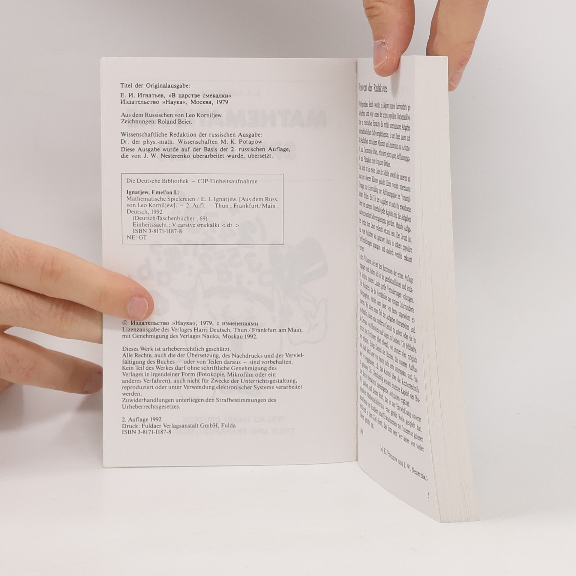 Emel'an I. Ignatjew Deutsch Taschenbücher - 69: Mathematische Spielereien