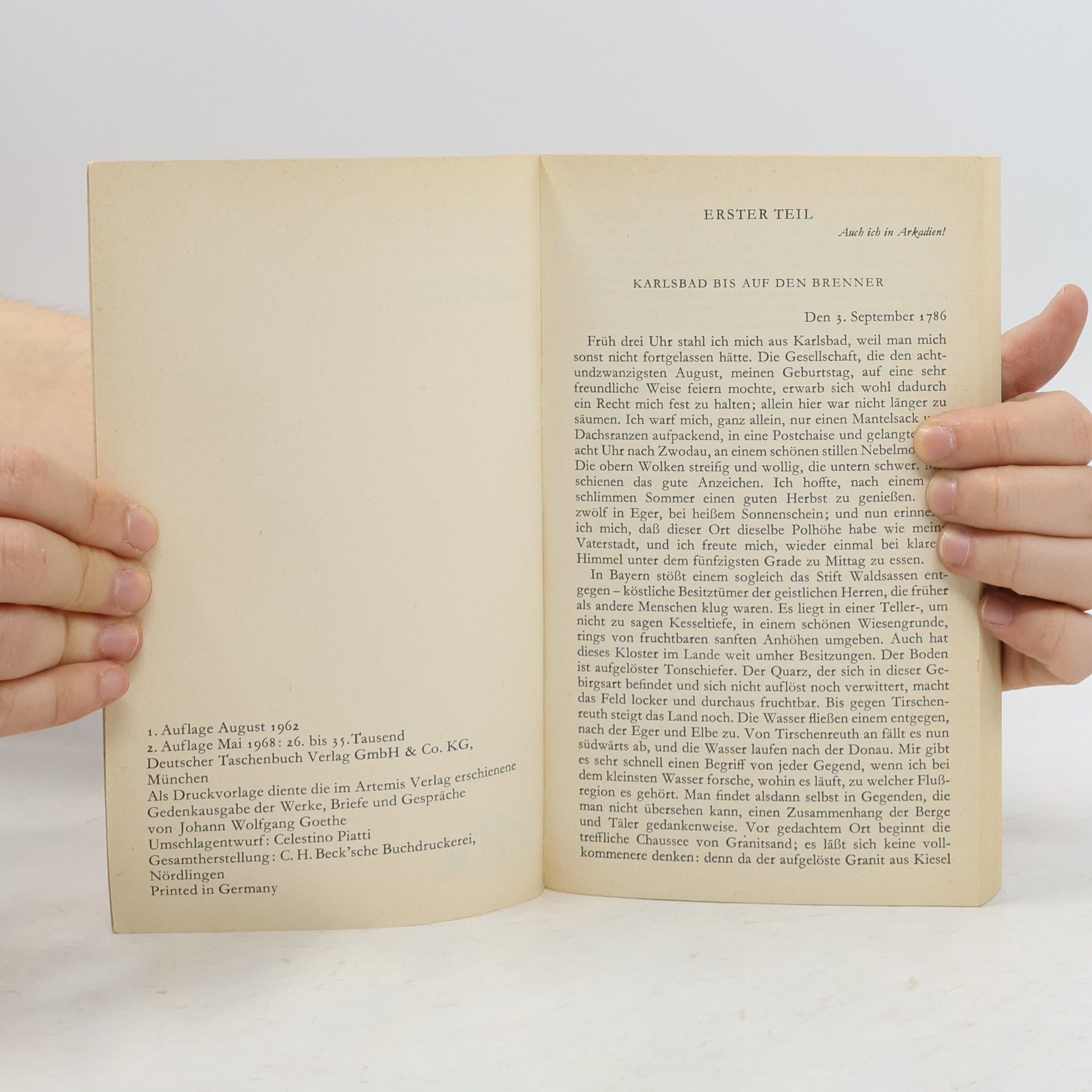 Johann Wolfgang von Goethe Italienische Reise. Erster und zweiter Teil