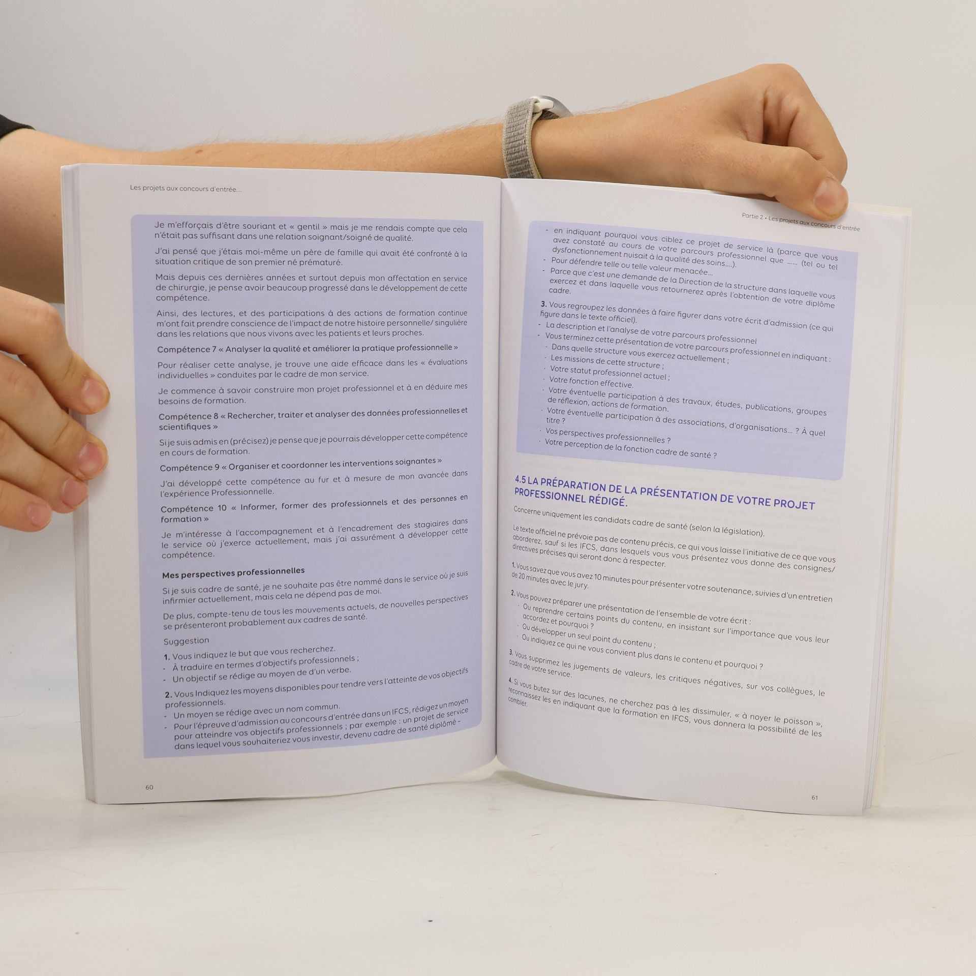 Marie-Jeanne Lorson Les projets dans les concours d'entrée IBODE, cadre de santé, puéricultrice,
