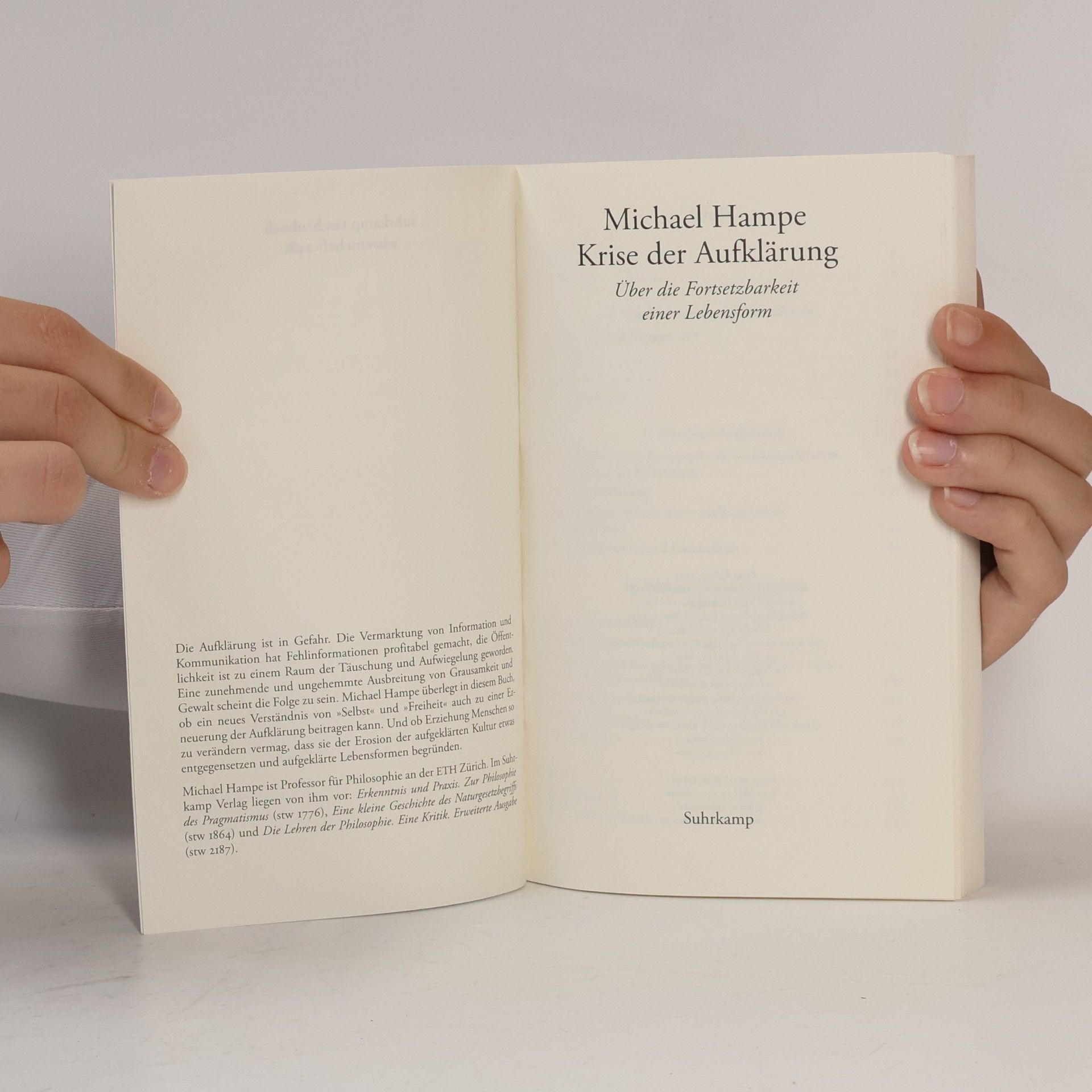 Michael Hampe suhrkamp taschenbuch wissenschaft - 2481: Krise der Aufklärung