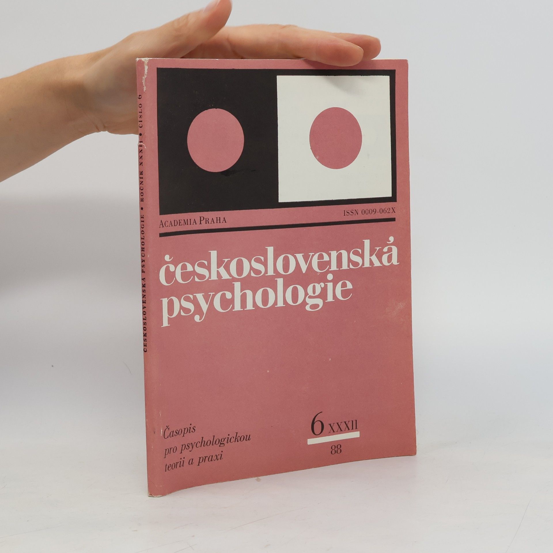 kolektiv Československá psychologie. Časopis pro psychologickou teorii a praxi XXXII/6