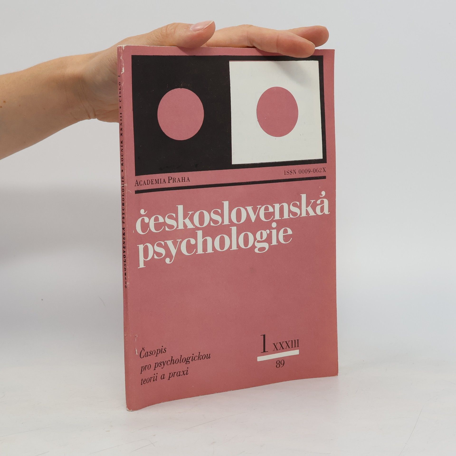 kolektiv Československá psychologie. Časopis pro psychologickou teorii a praxi XXXIII/1