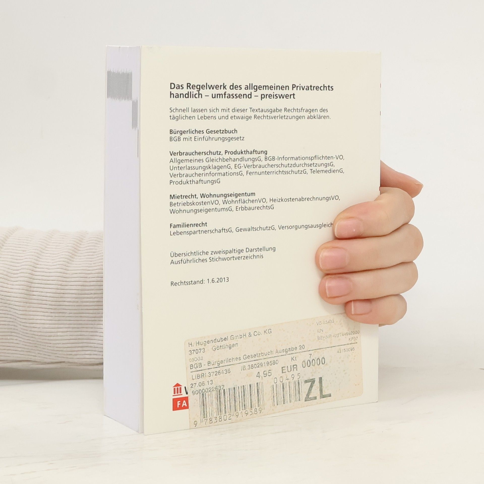 Walhalla Fachredaktion BGB - Bürgerliches Gesetzbuch Ausgabe 2013