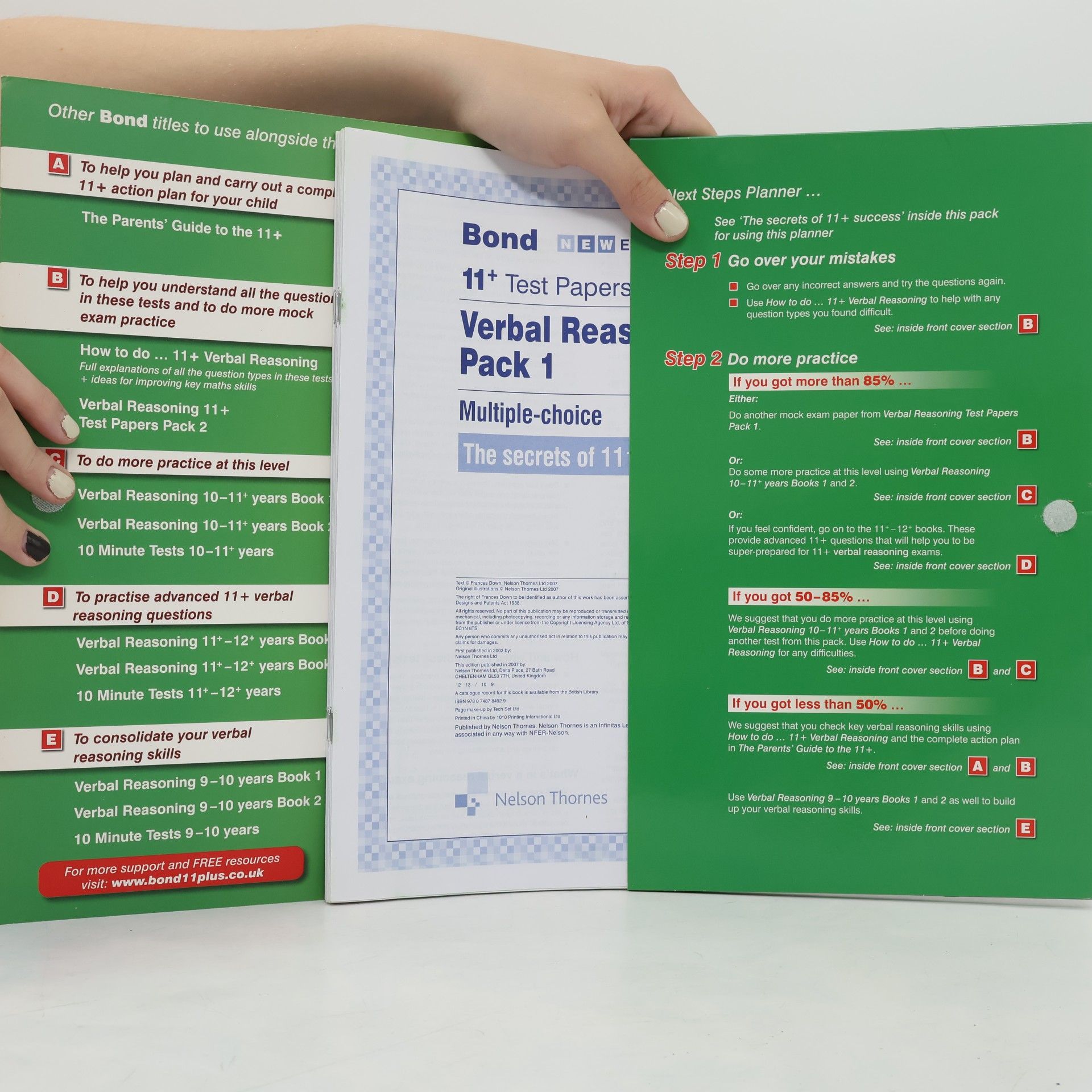 Frances Down Bond - 1: 11+ Test Papers Verbal Reasoning Multiple Choice
