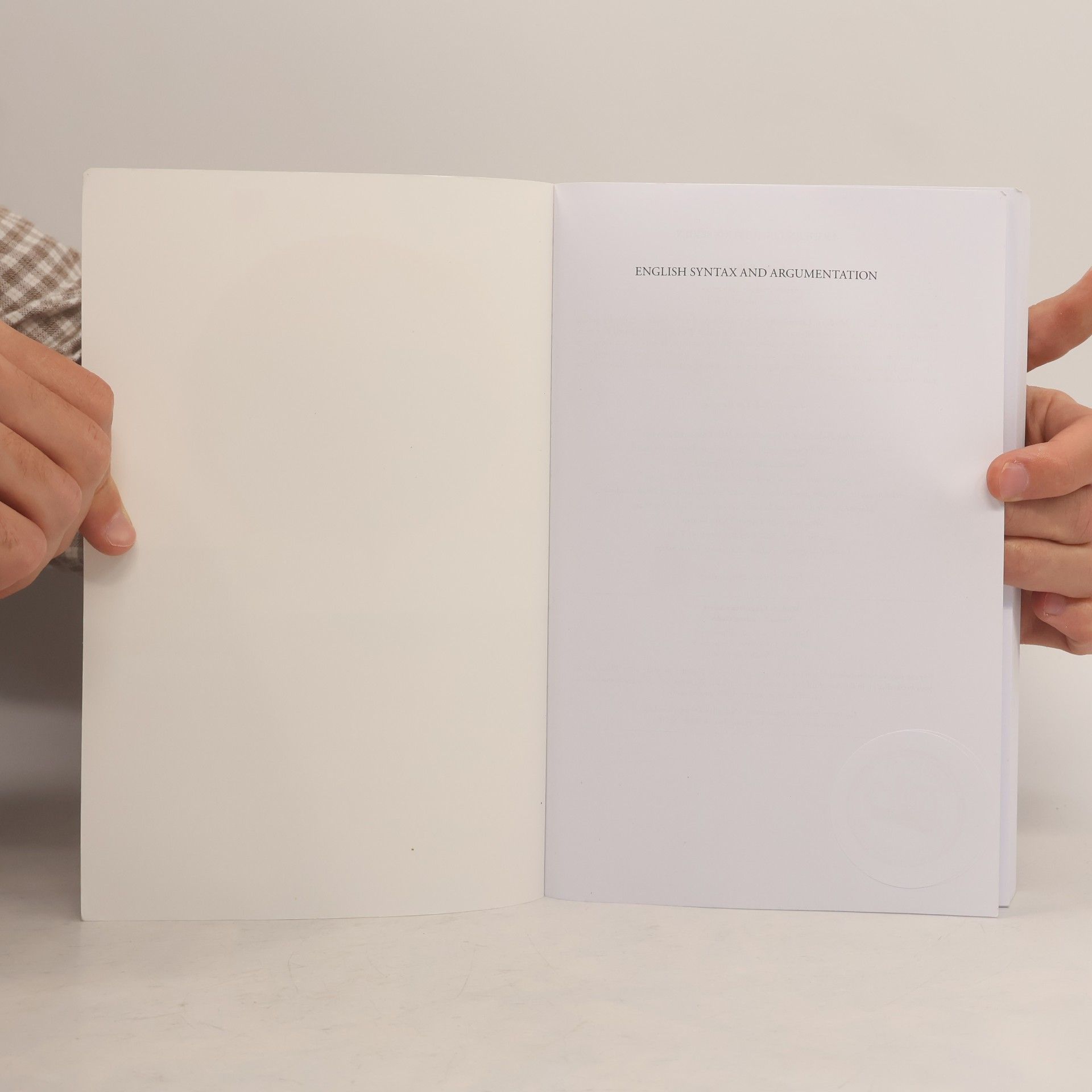Bas Aarts English Syntax and Argumentation