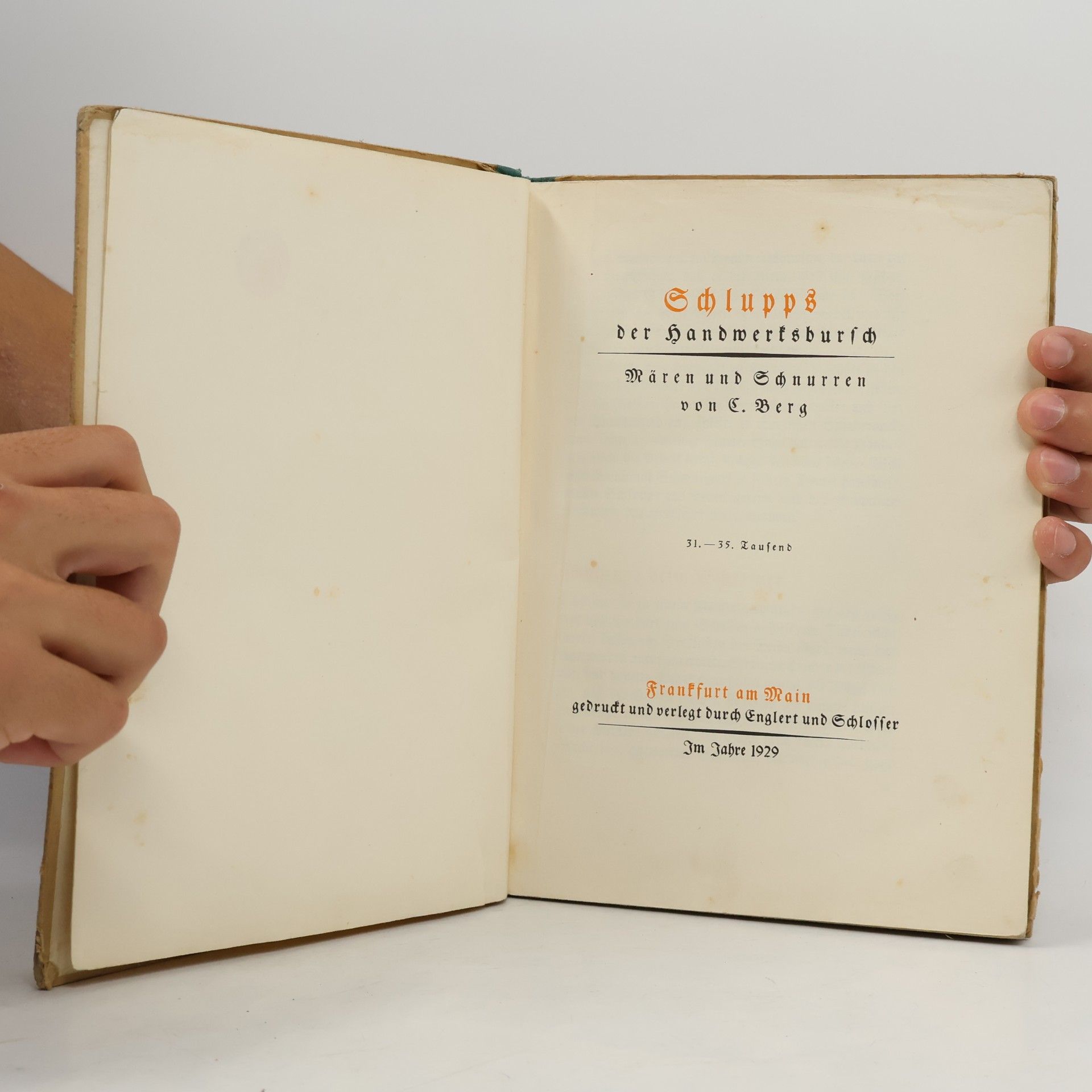 C. Berg Schlupps, der Handwerksbursch