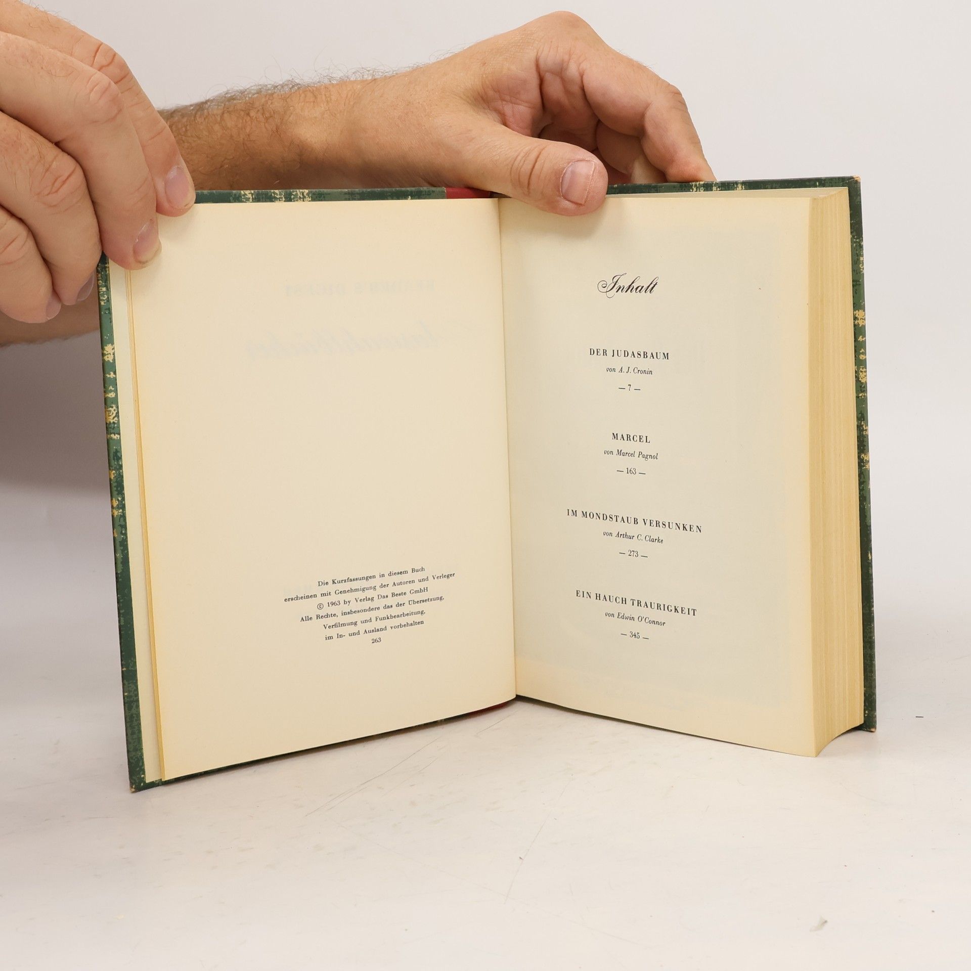 Edwin OĆonnor Reader's Digest Auswahlbücher. Der Judasbaum. Marcel. Im Mondstaub versunken. Ein Hauch Traurigkeit