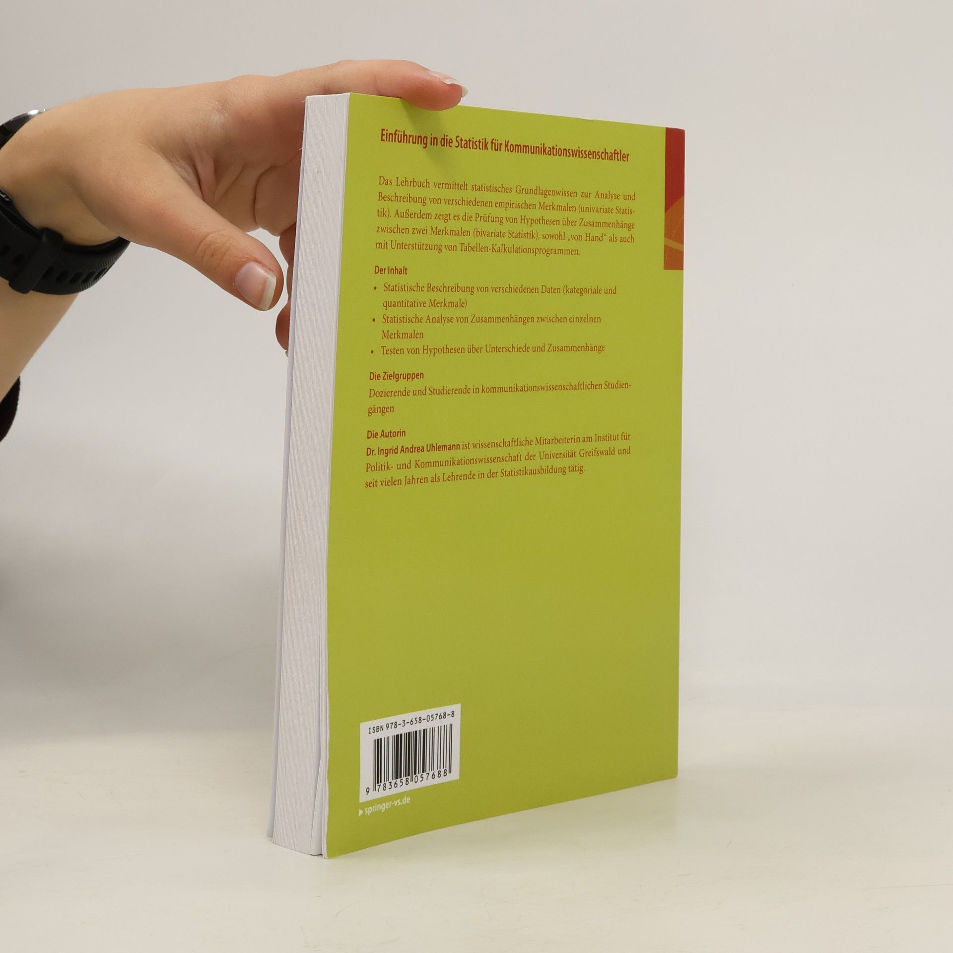 Ingrid Andrea Uhlemann Einführung in die Statistik für Kommunikationswissenschaftler