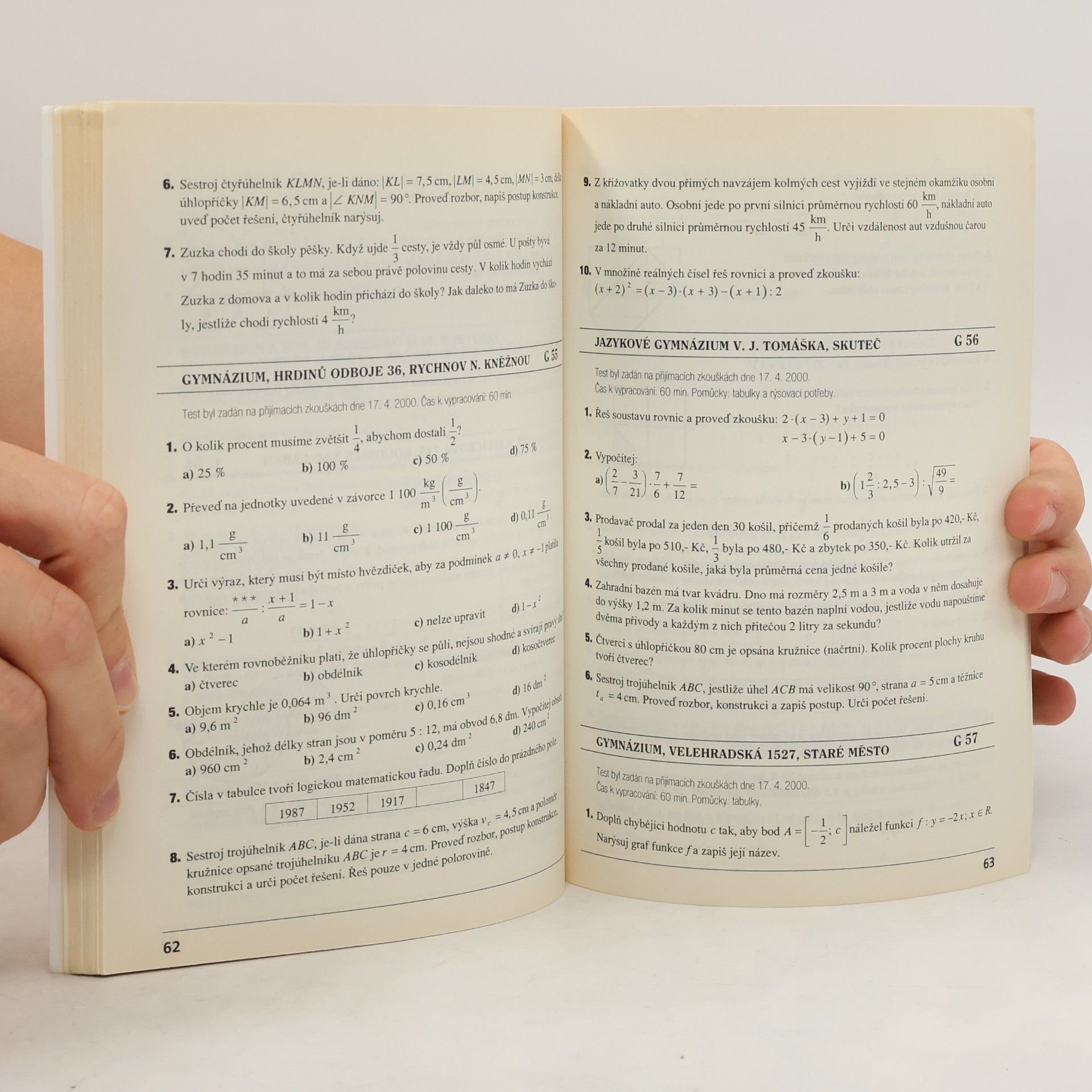 Autorenkollektiv Testy z matematiky 2001 : příprava k přijímacím zkouškám na čtyřleté střední školy : pro žáky, učitele a rodiče