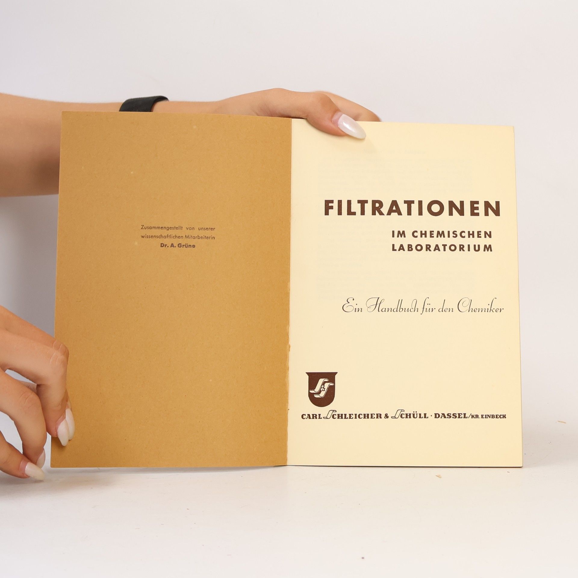 Dr. A. Grüne Filtrationen im chemischen Laboratorium