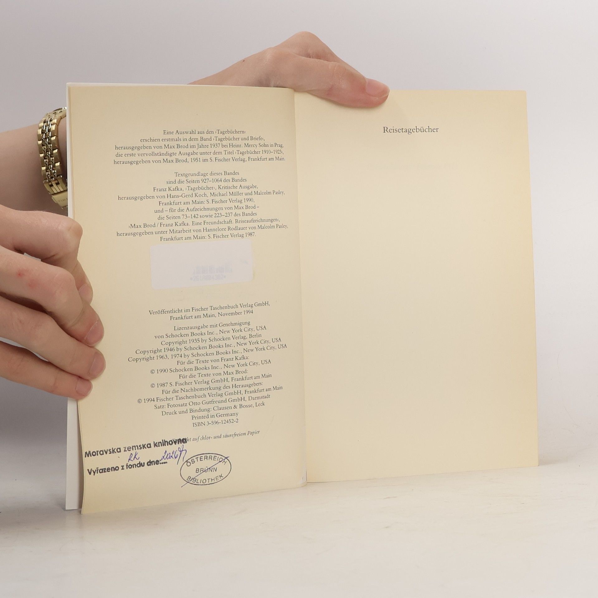 Franz Kafka Reisetagebücher. In der Fassung der Handschrift.