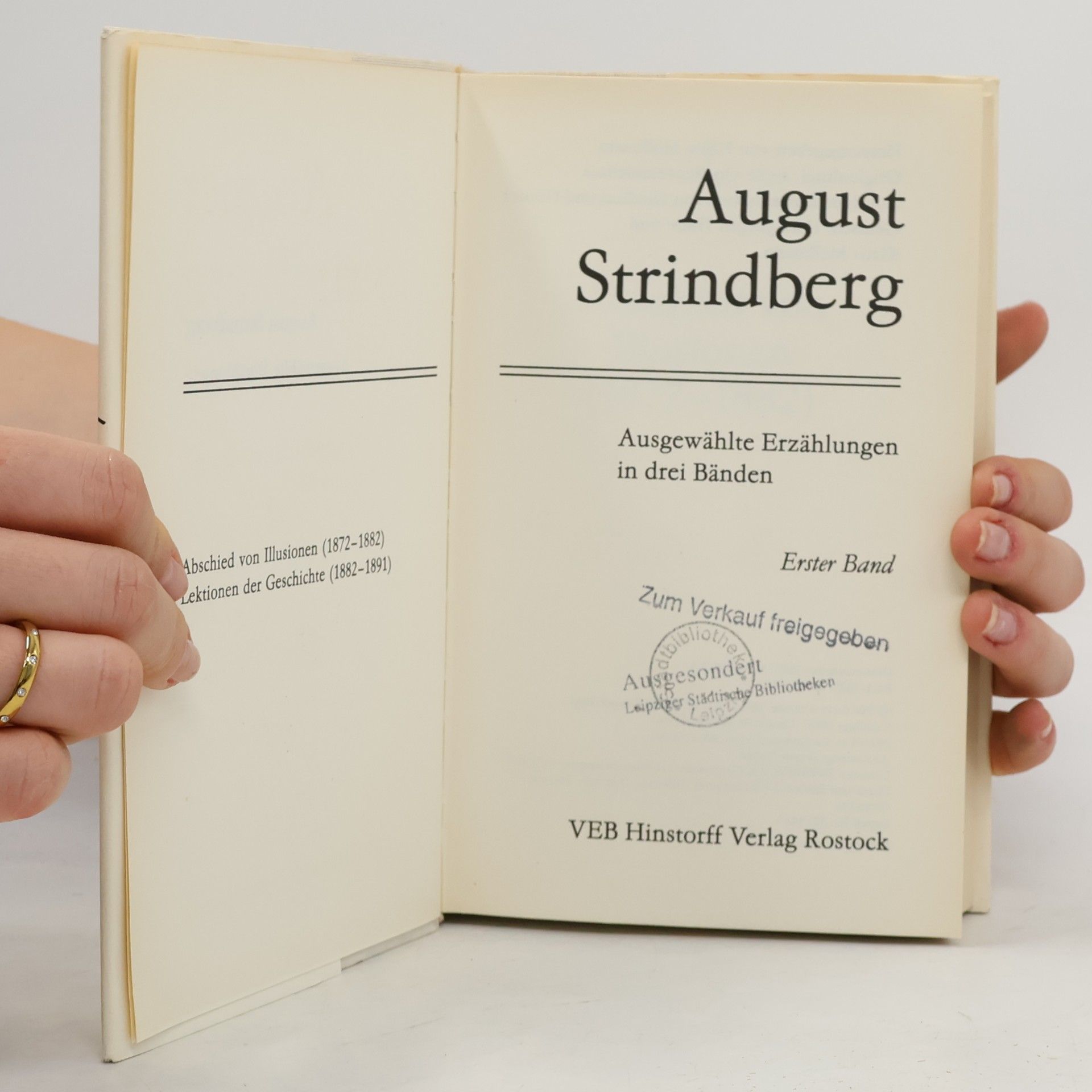 August Strindberg Ausgewählte Erzählungen