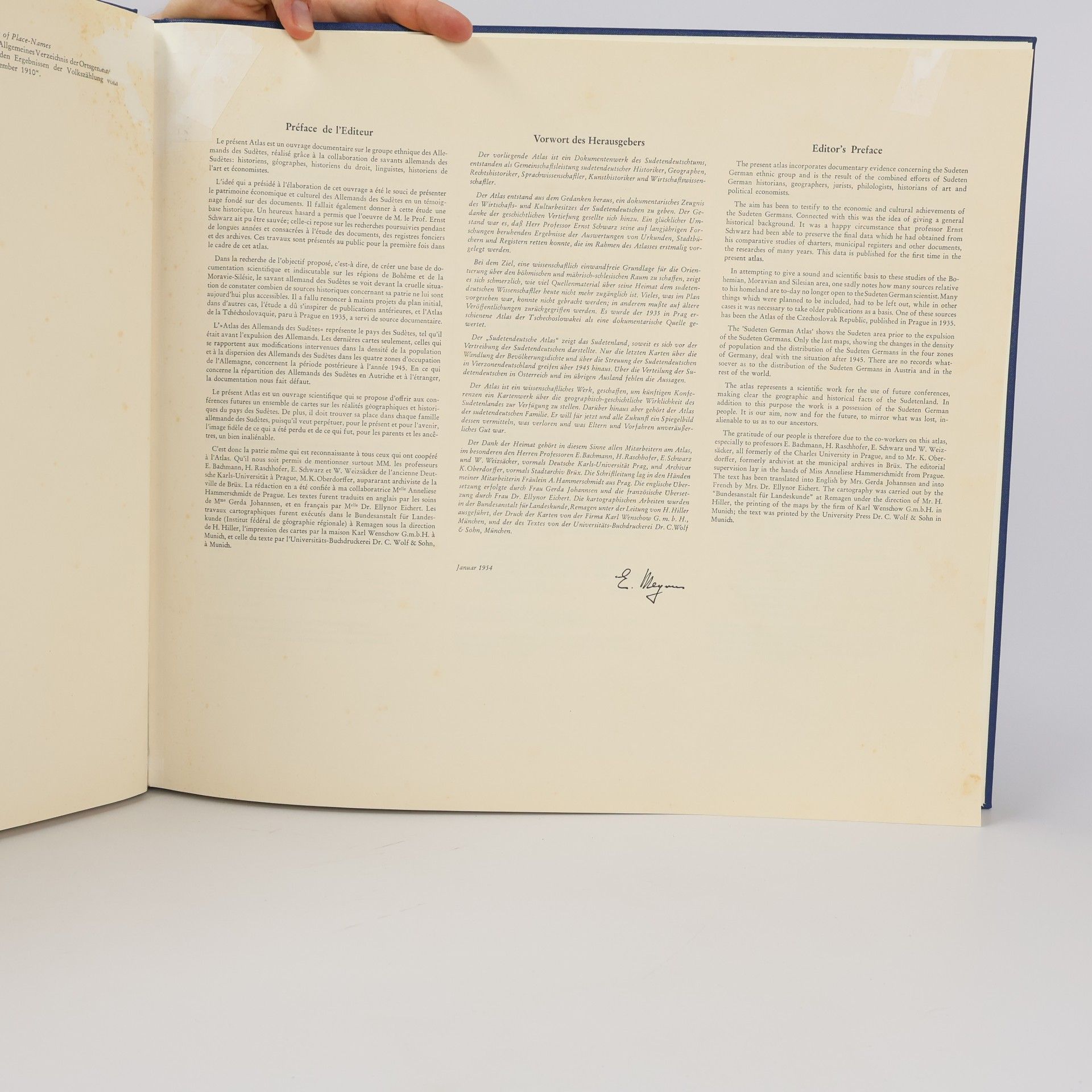 Prof. Dr. E. Meynen Sudetendeutscher Atlas