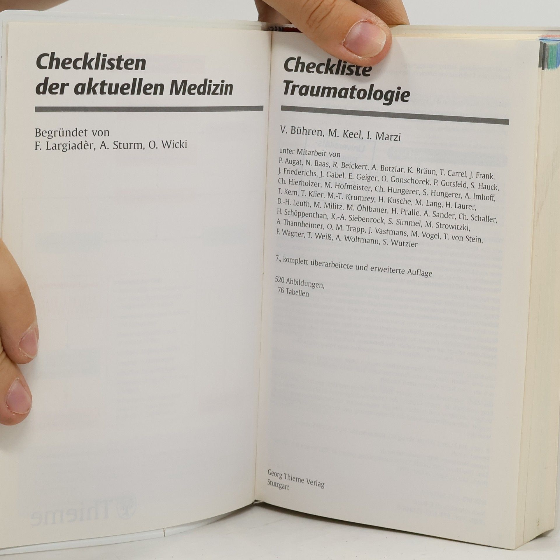 Volker Bühren Checklisten Medizin: Checkliste Traumatologie - 7. Auflage