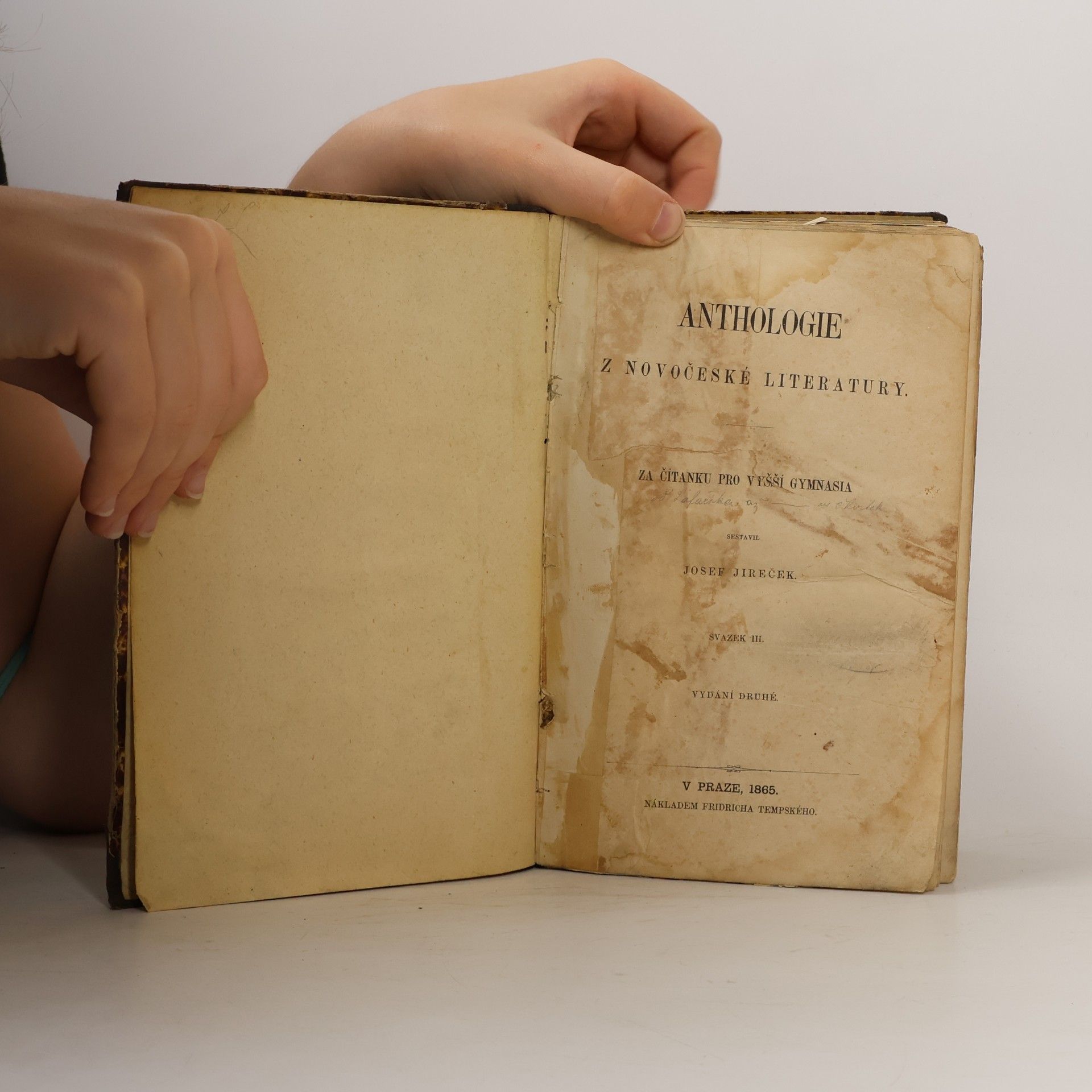 Josef Jireček Anthologie z novočeské literatury