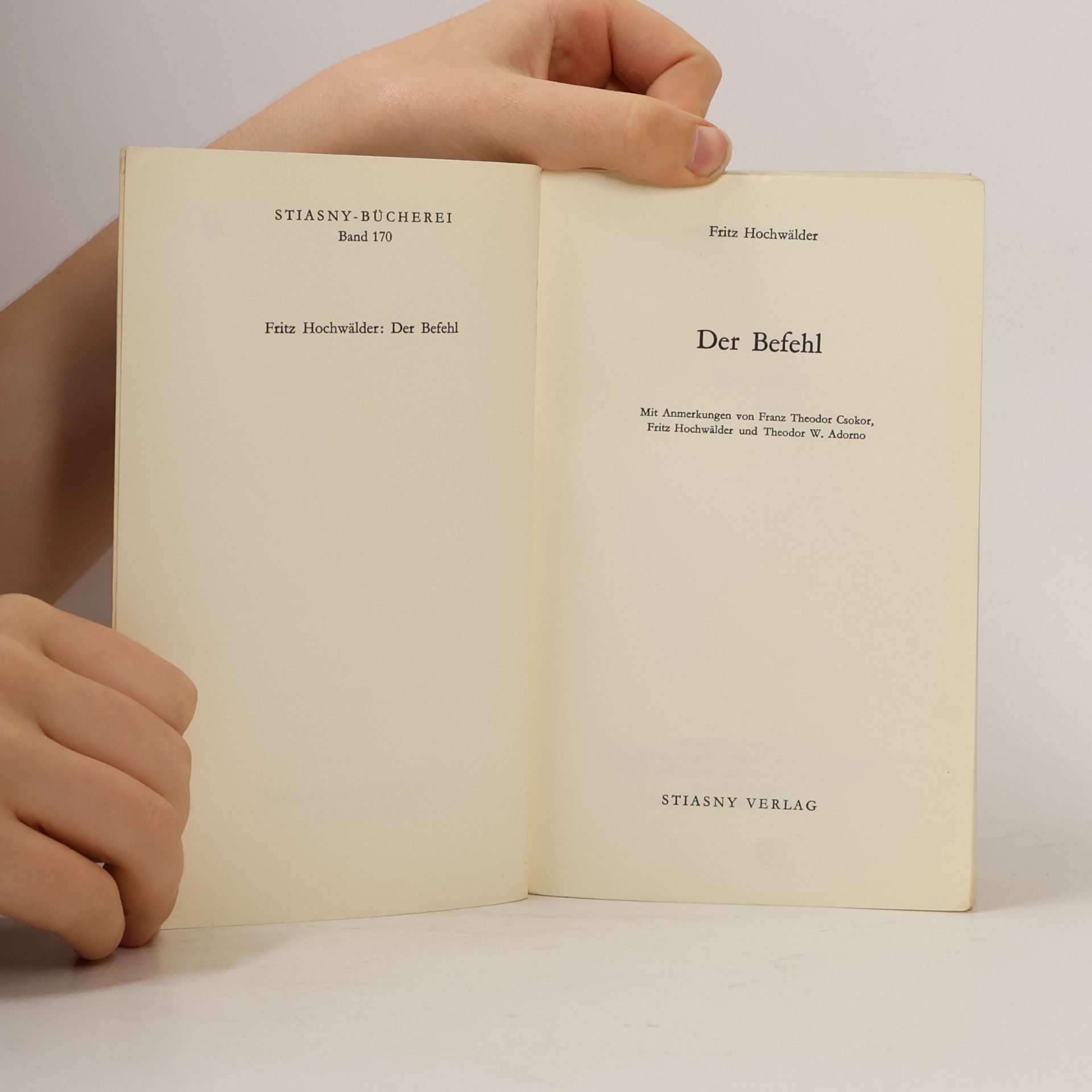 Fritz Hochwälder Der Befehl