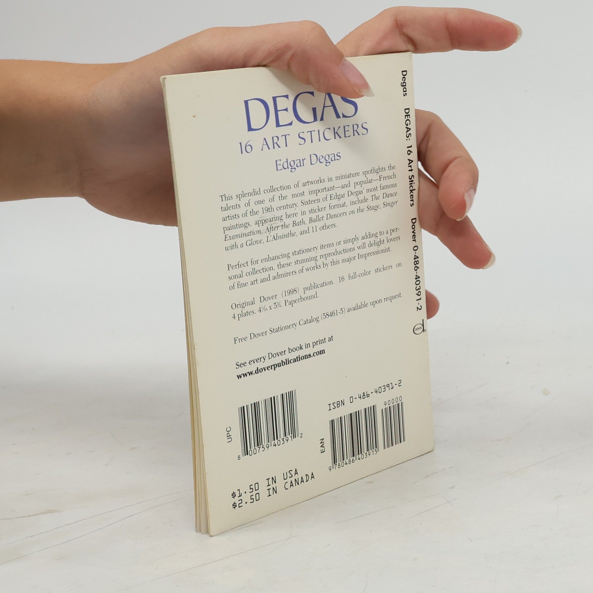 Edgar Degas Dover Fine Art Stickers: Degas