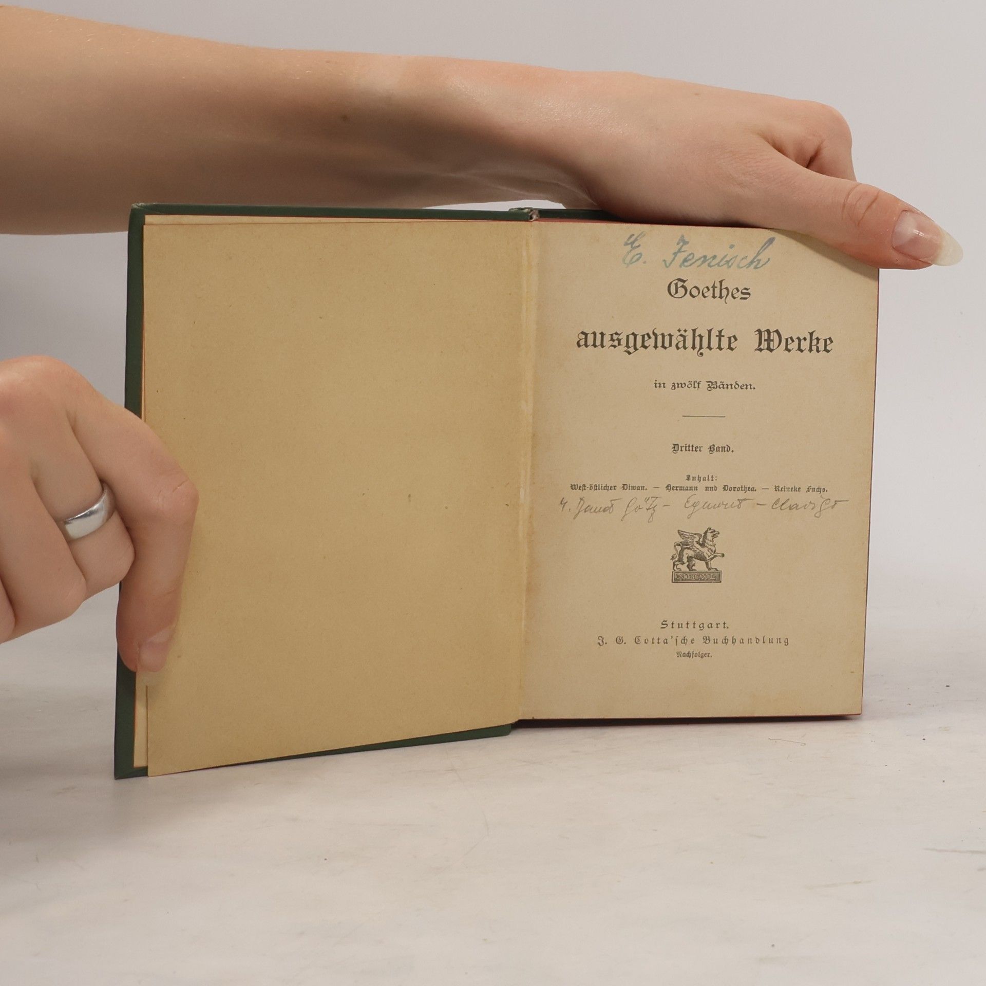 Johann Wolfgang von Goethe Goethes Werke 3/4