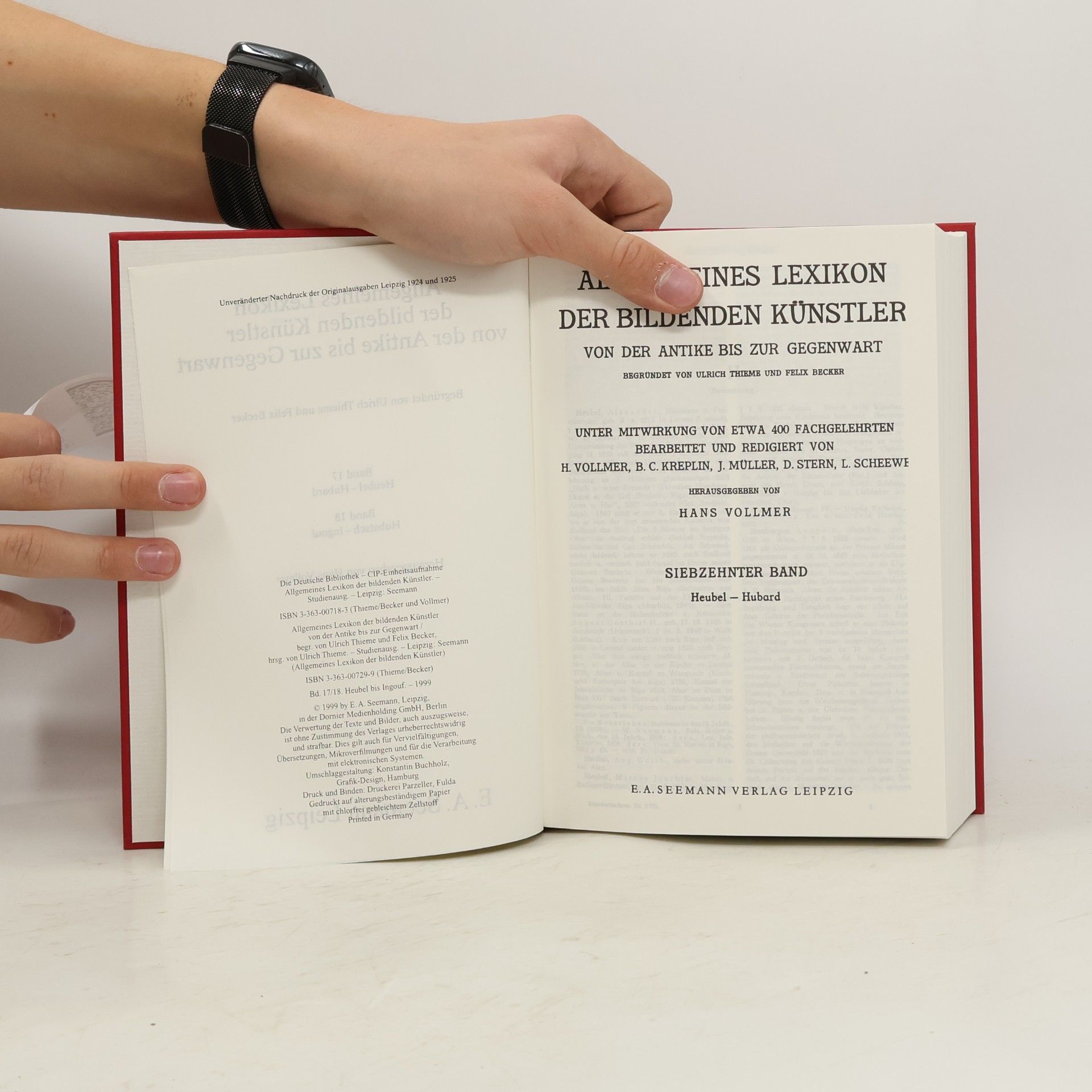 Autorenkollektiv Allgemeines Lexikon der bildenden Künstler von der Antike bis zur Gegenwart. Siebzehnter Band. Heubel – Hubard
