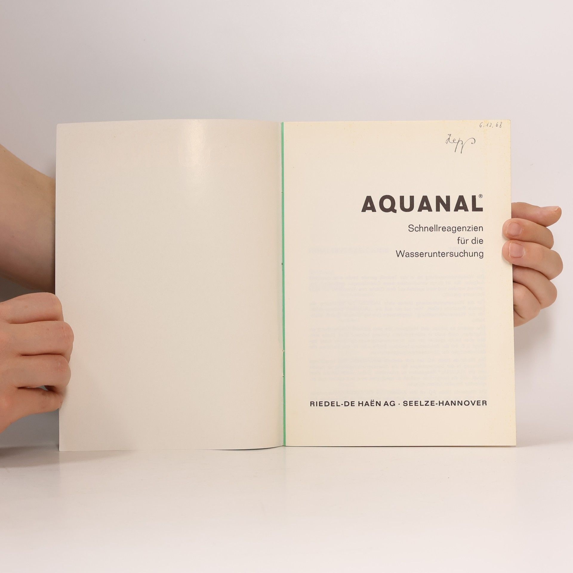 kolektiv Aquanal. Schnellreagenzien für die Wasseruntersuchung
