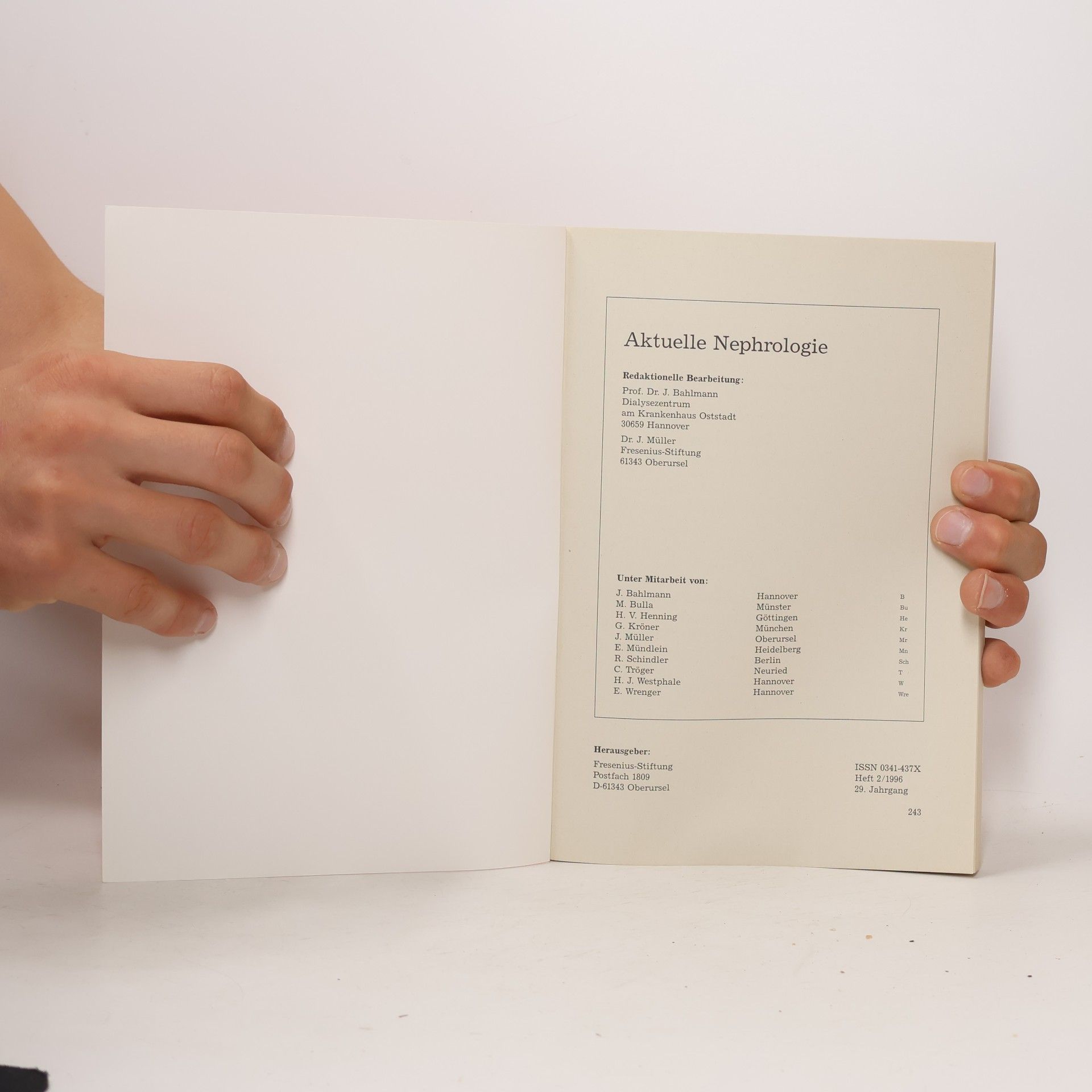 J. Bahlmann Aktuelle Nephrologie. Heft 2