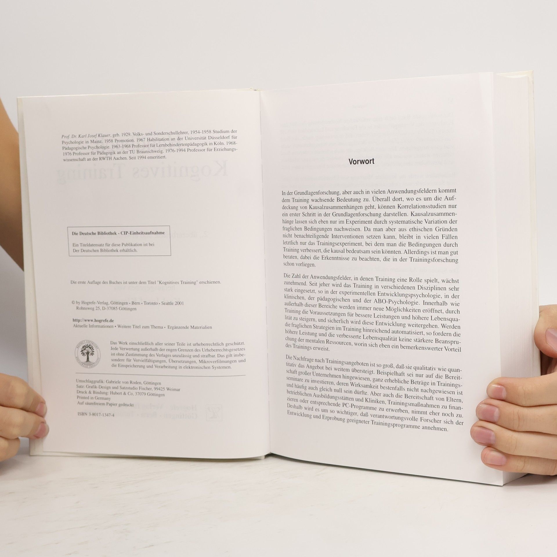 Karl Josef Klauer Handbuch kognitives Training