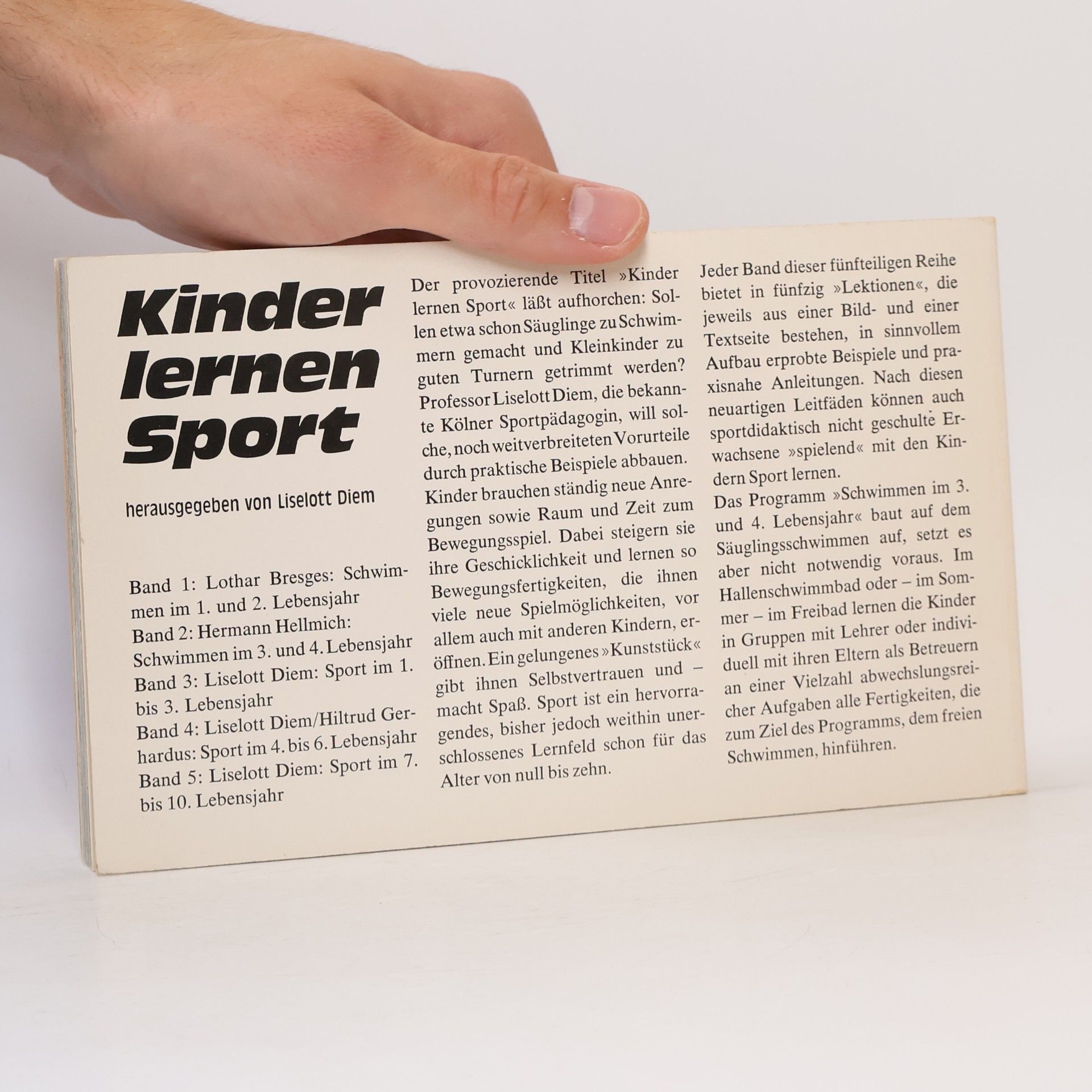 Hermann Hellmich Kinder lernen Sport - 2: Schwimmen im dritten und vierten Lebensjahr