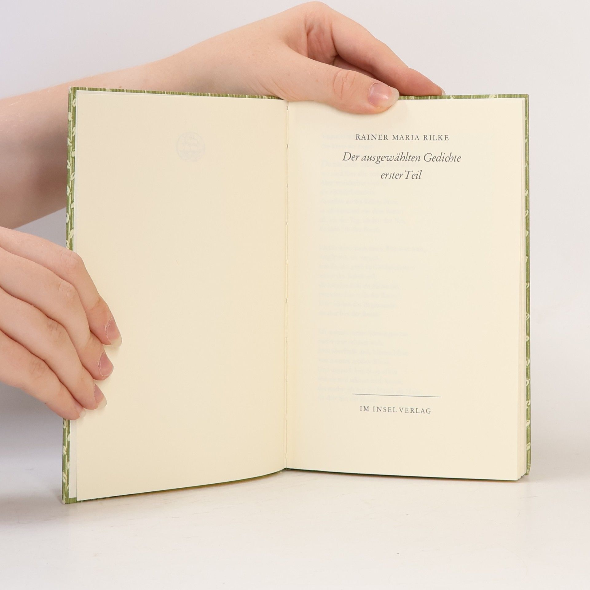 Rainer Maria Rilke Der ausgewählten Gedichte erster Teil