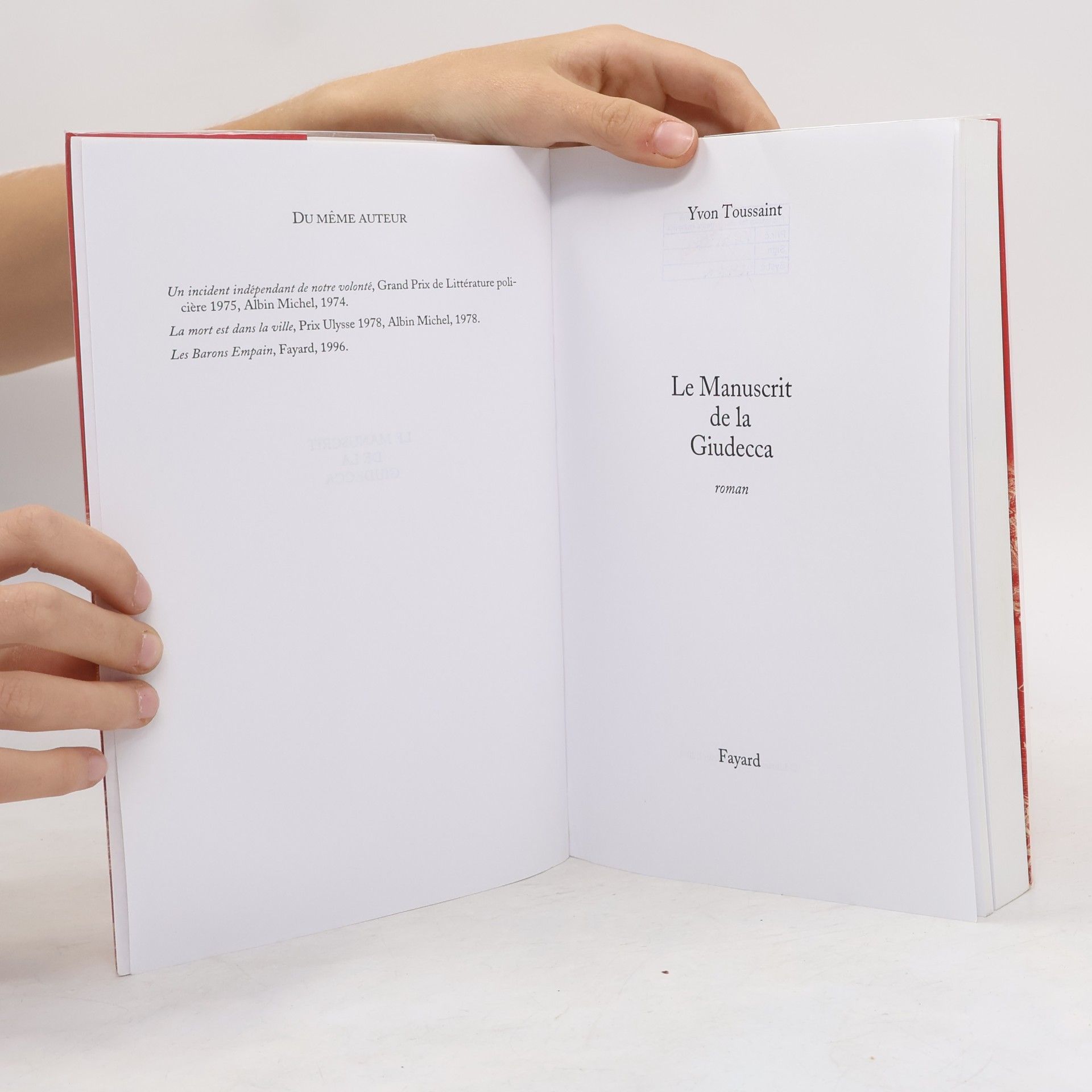 Yvon Toussaint Le Manuscrit de la Giudecca