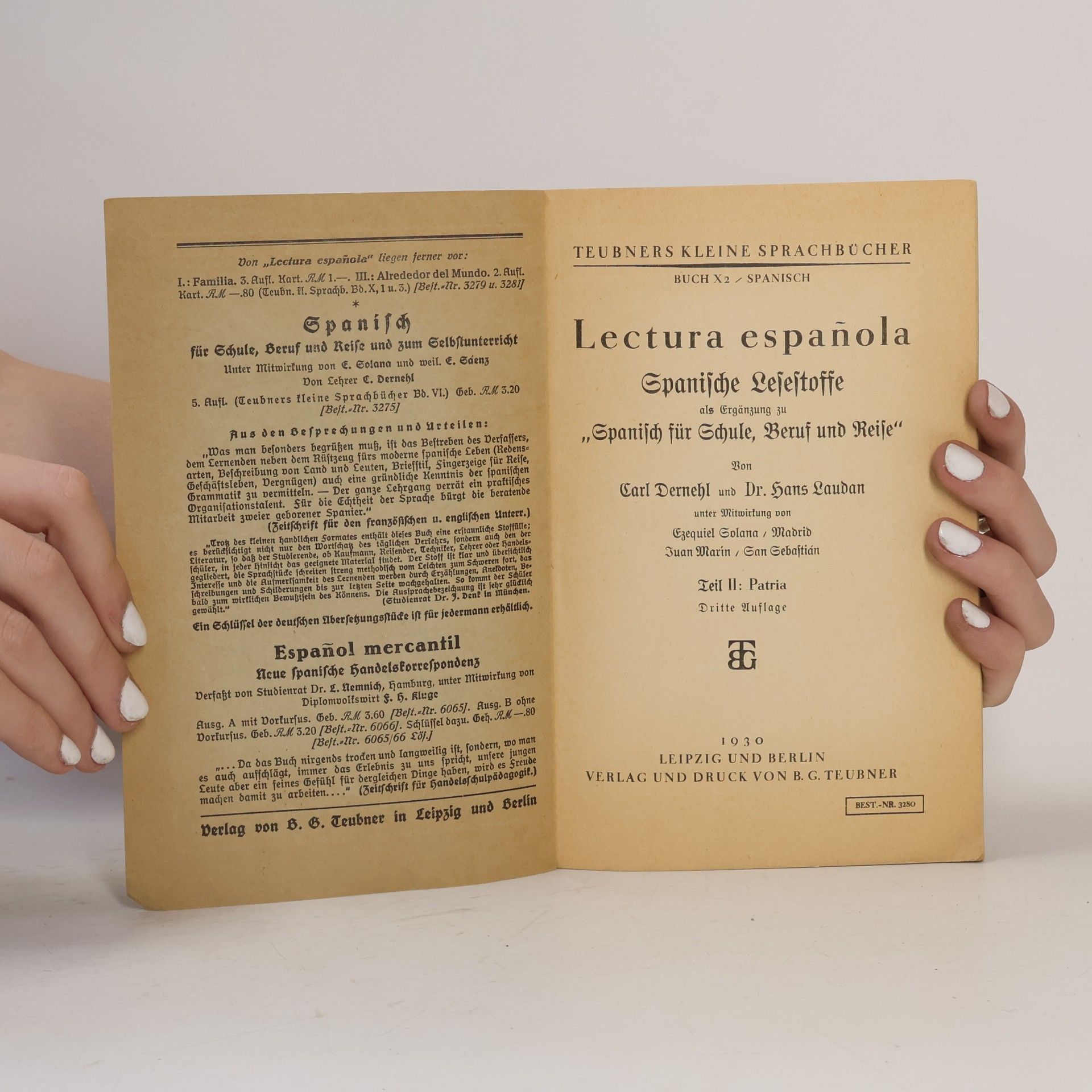 Carl Dernehl Lectura Española