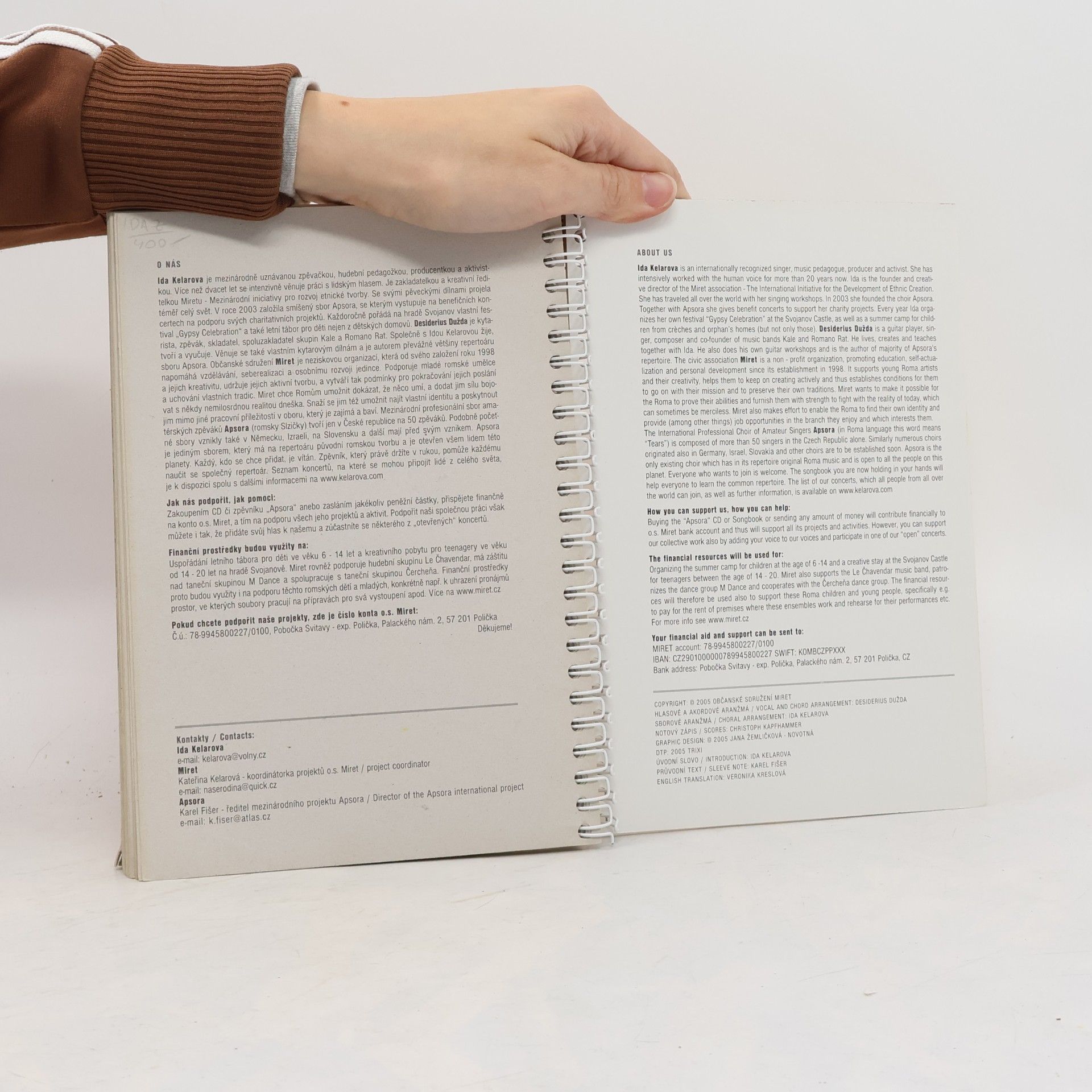 Ida Kelarová Apsora zpěvník. Songbook