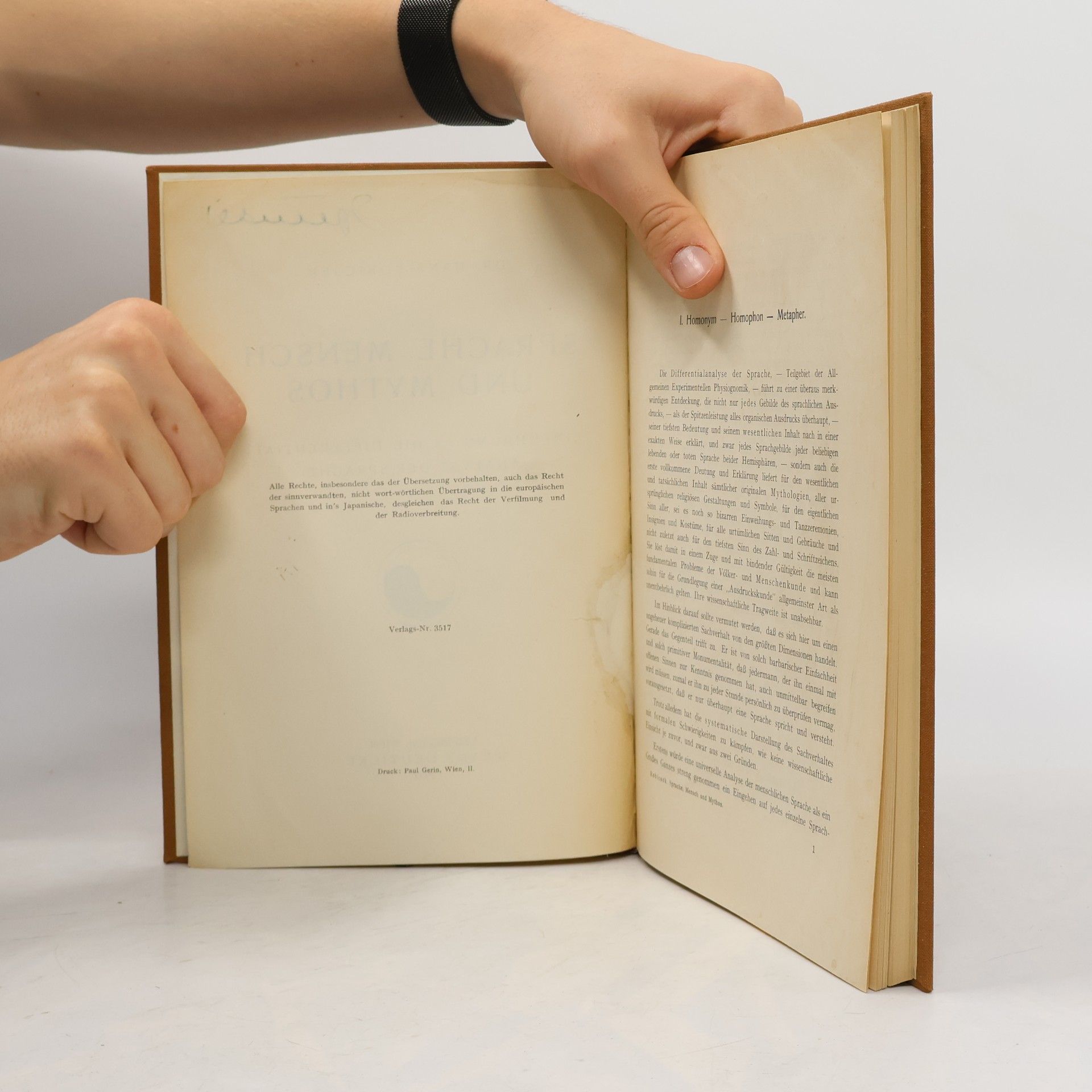 Hans Robicsek Sprache Mensch und Mythos