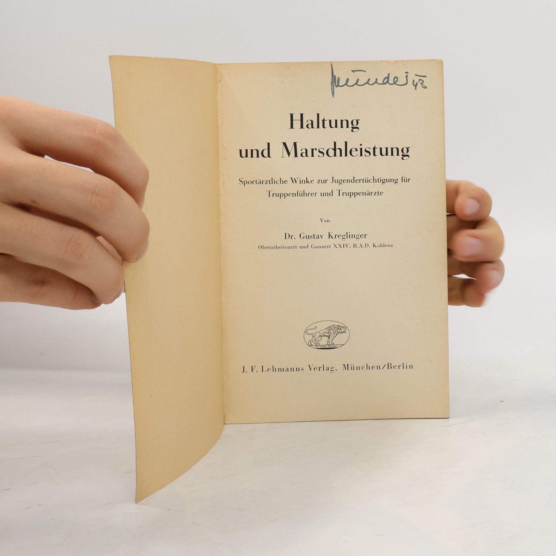 Gustav Kreglinger Haltung und Marschleistung