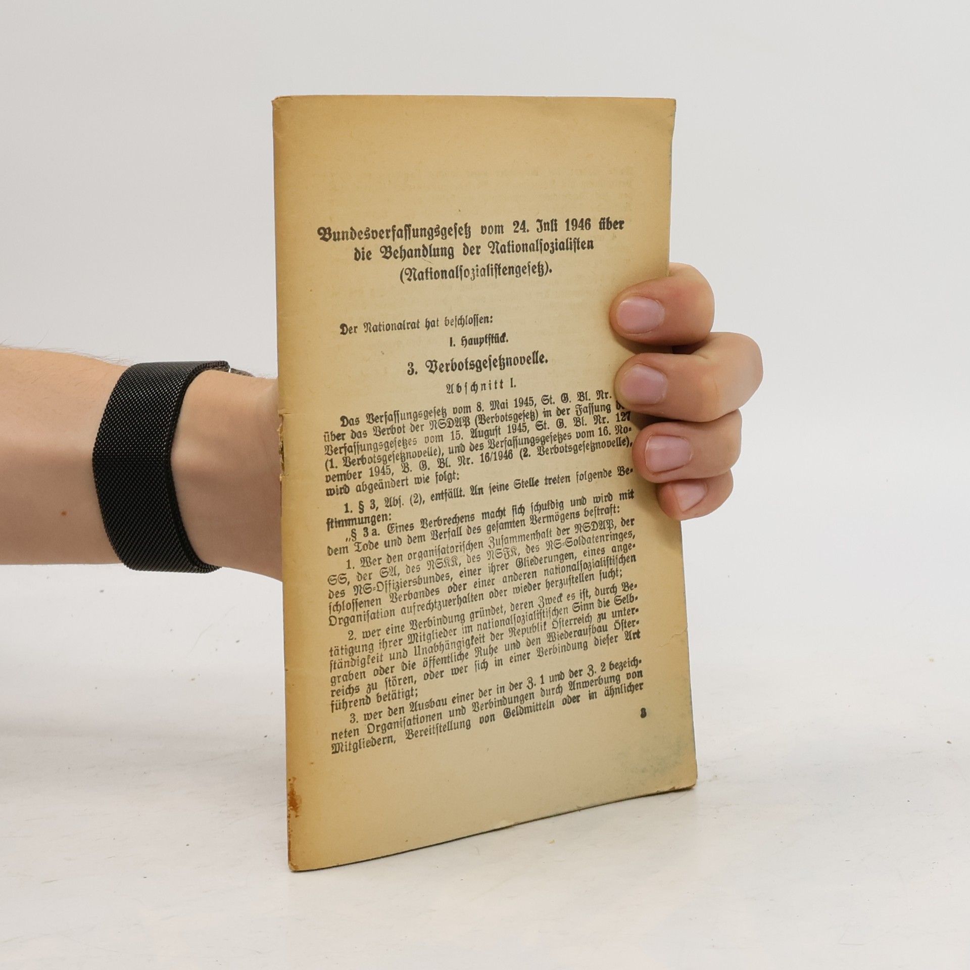 kolektiv Nationalsozialistengesetz. 3. Verbotsgesetznovelle