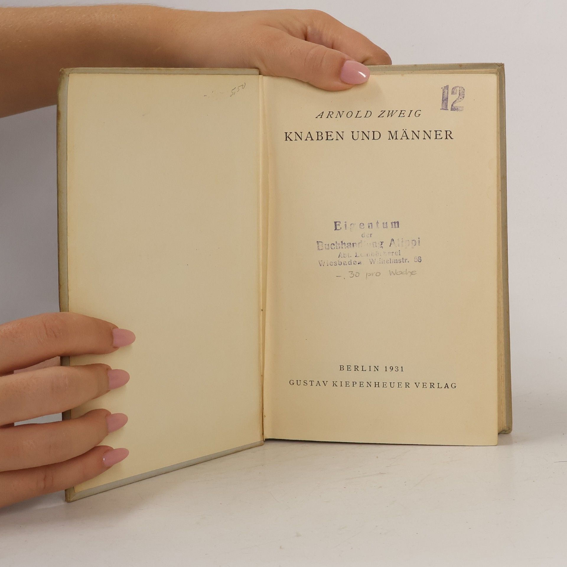 Arnold Zweig Knaben und Männer