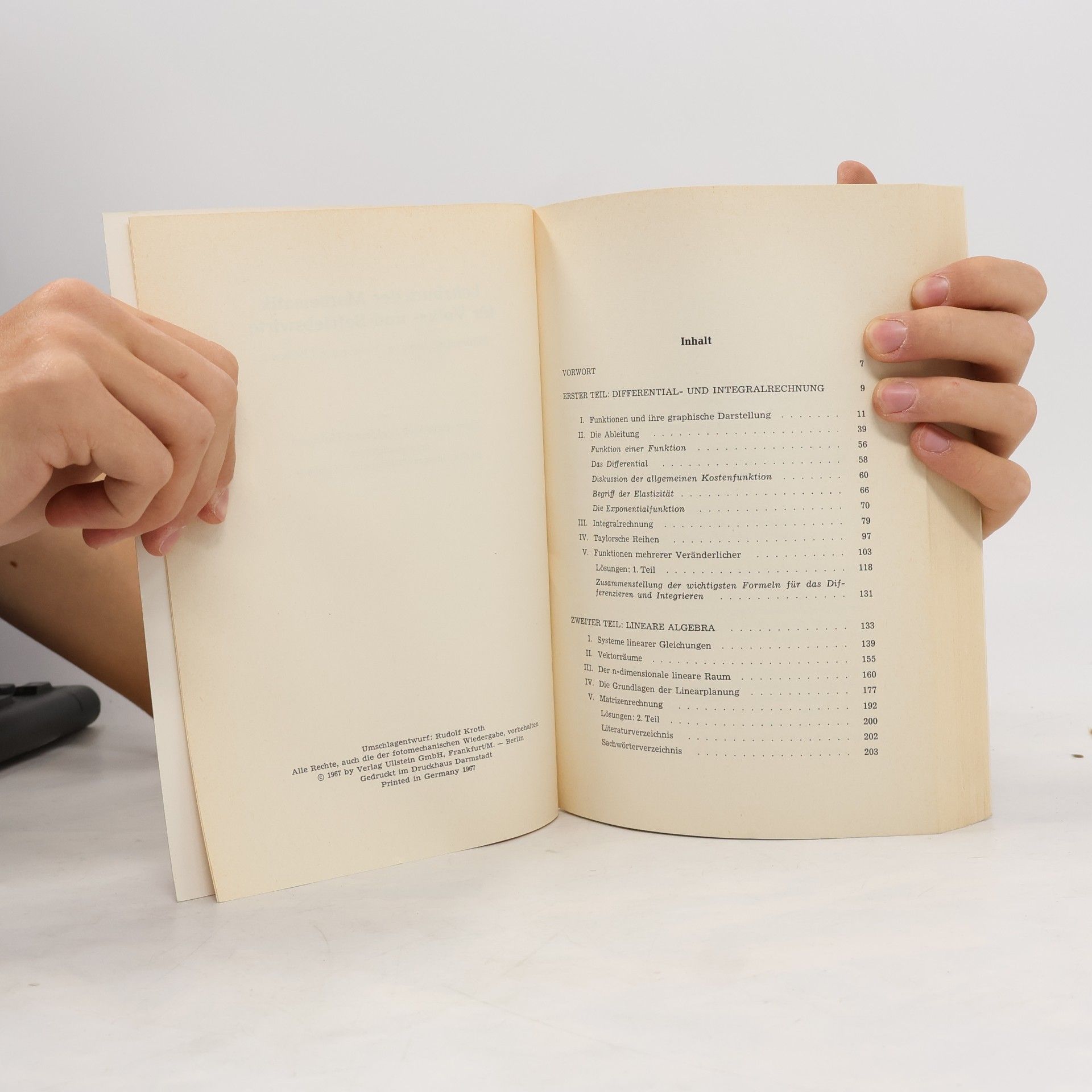 Waldemar Hofmann Lehrbuch der Mathematik für Volks und Betriebswirte