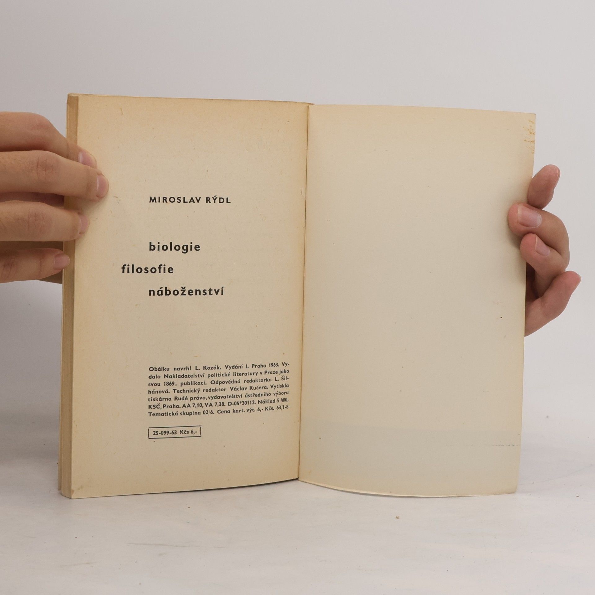 Miroslav Rýdl Biologie, filosofie, náboženství