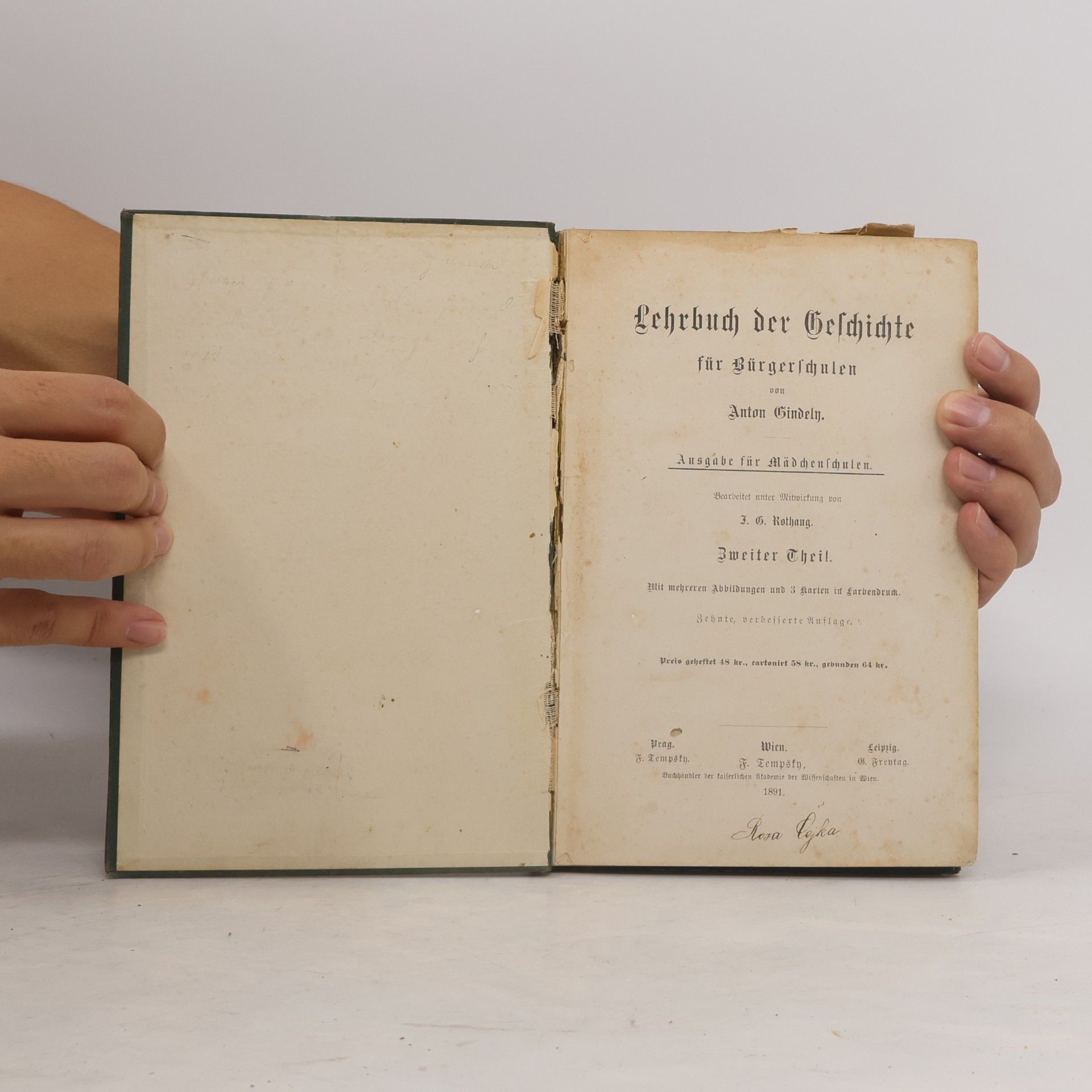 Anton Gindeln Lehrbuch der Geschichte für Bürgerschulen