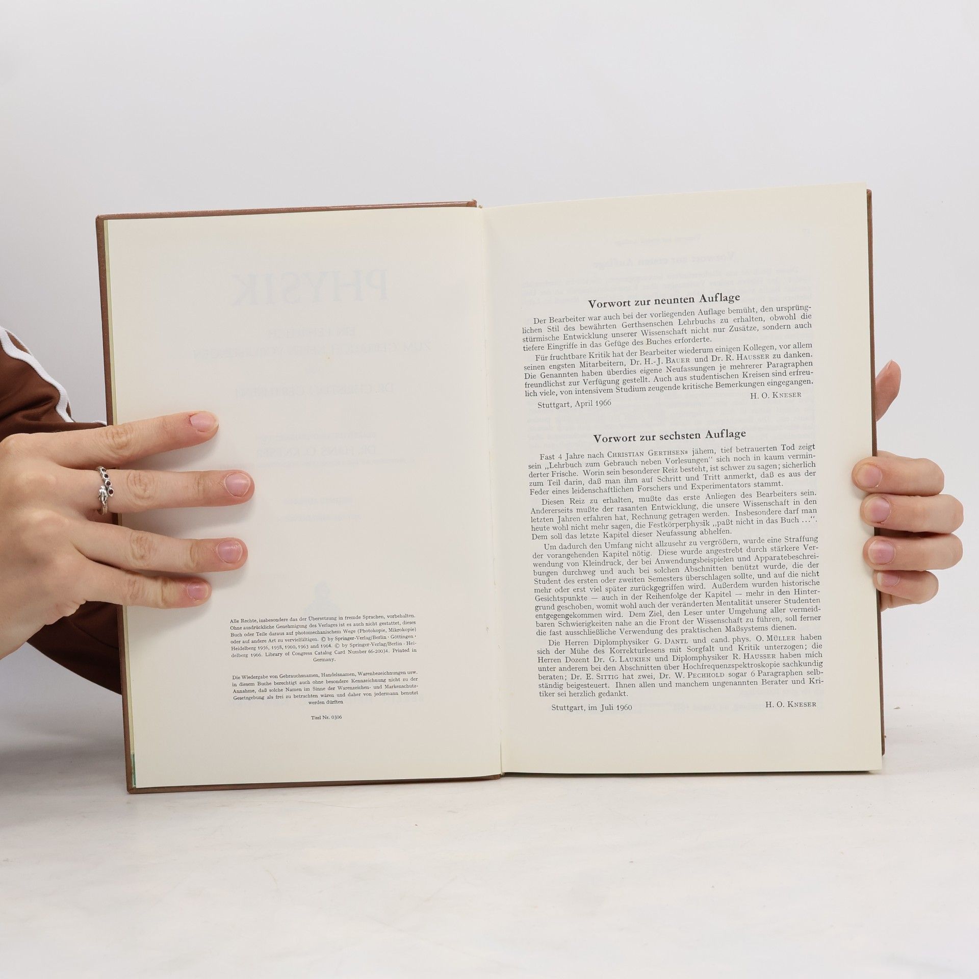 Christian Gerthsen Physik. Ein Lehrbuch zum Gebrauch neben Vorlesungen