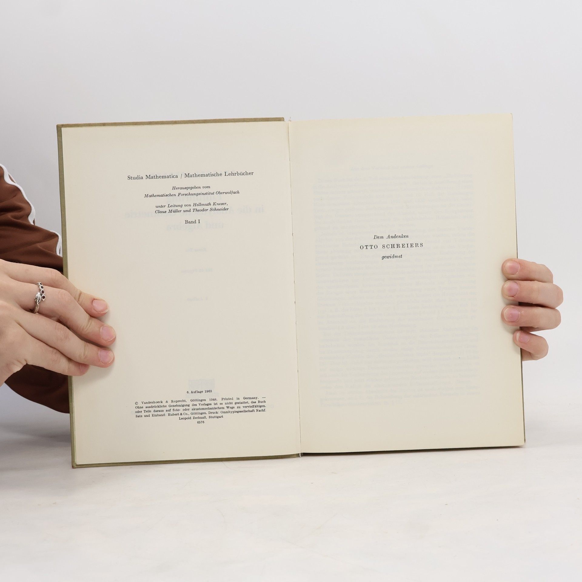 Emanuel Sperner Einführung in die Analytische Geometrie und Algebra I