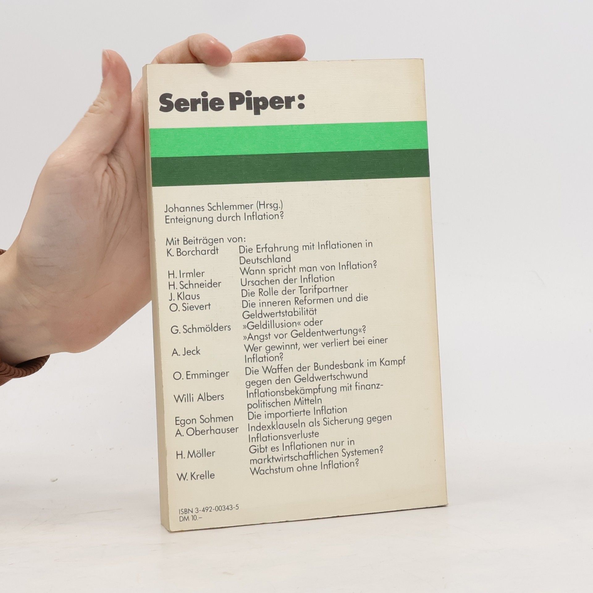Johannes Schlemmer Serie Piper - 43: Enteignung durch Inflation?